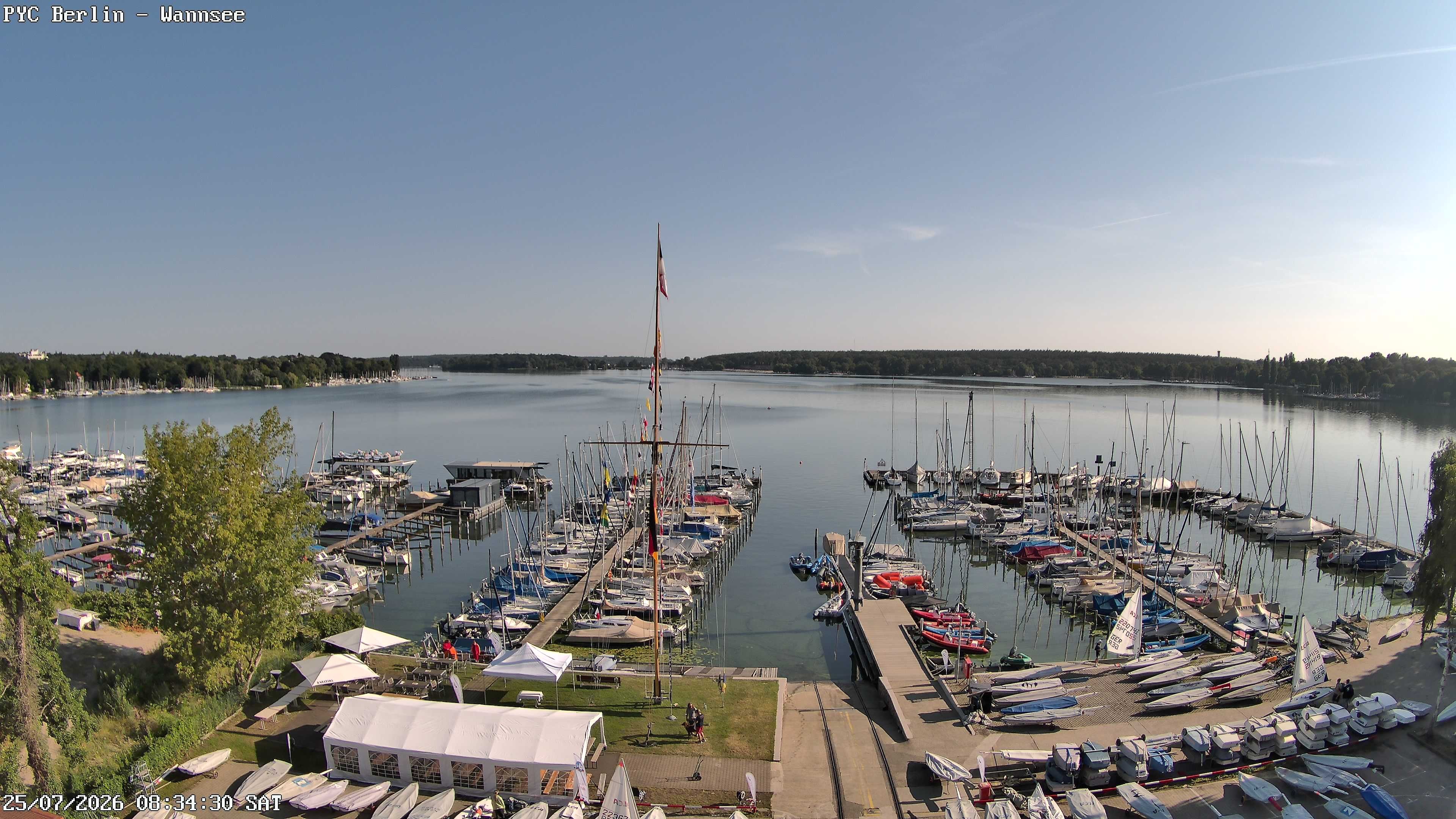 Archiv Foto Webcam Berlin: Potsdamer Yachtclub am Wannsee