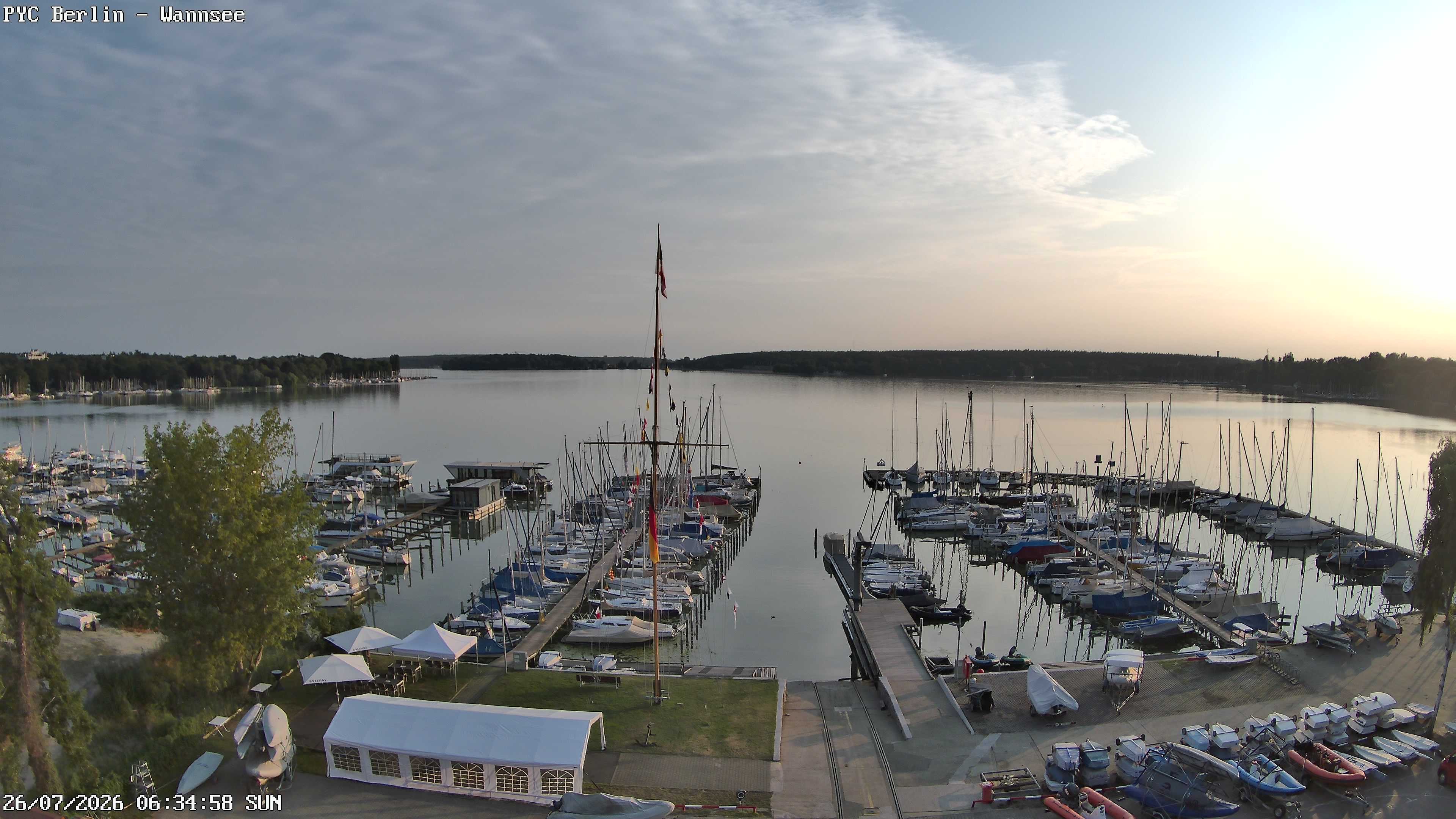 Archiv Foto Webcam Berlin: Potsdamer Yachtclub am Wannsee