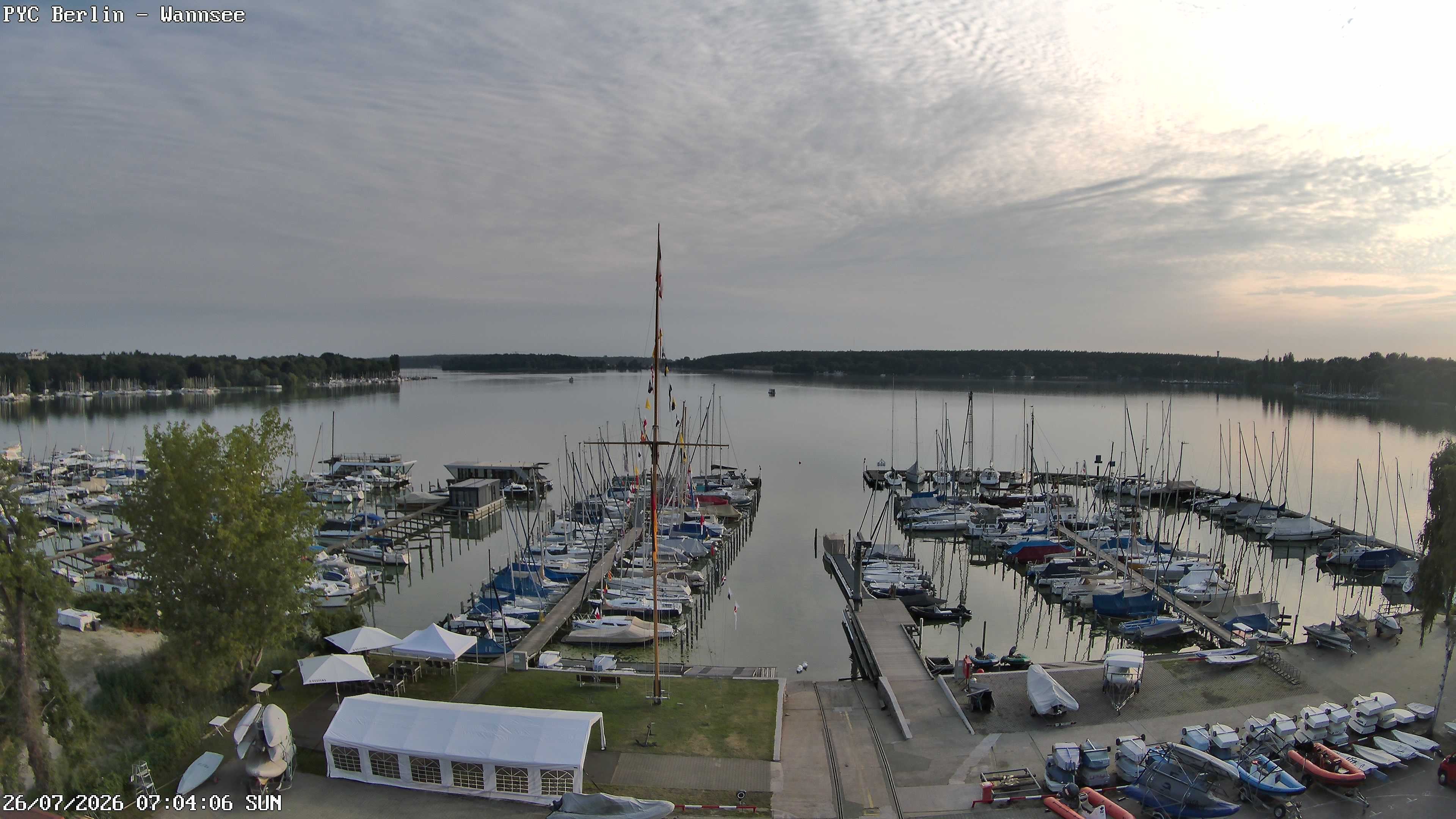 Archiv Foto Webcam Berlin: Potsdamer Yachtclub am Wannsee