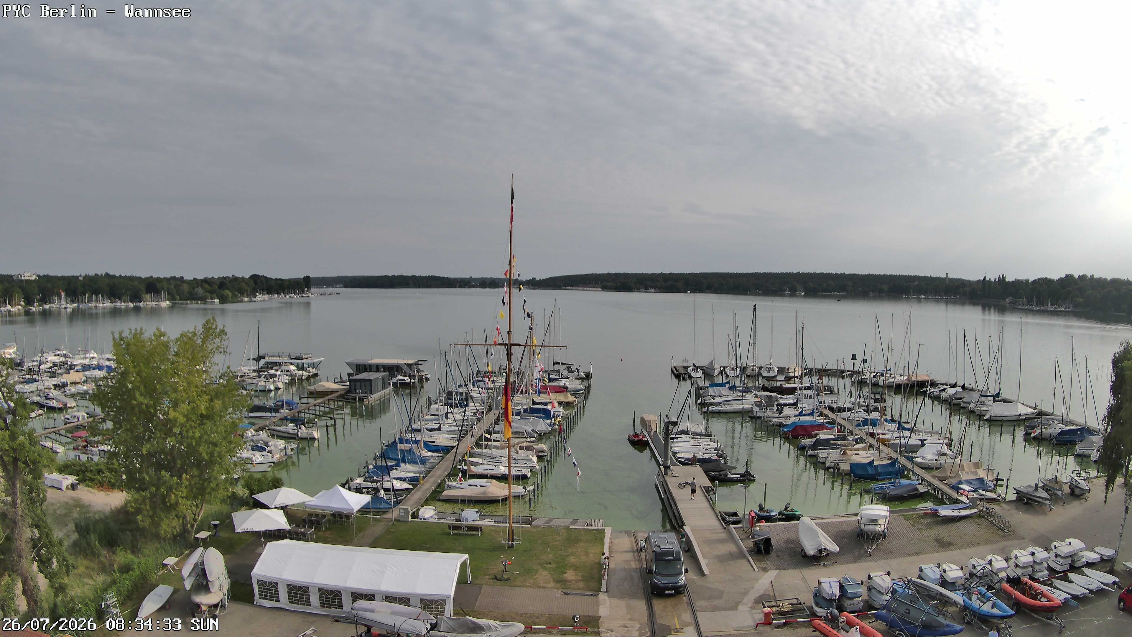 Archiv Foto Webcam Berlin: Potsdamer Yachtclub am Wannsee