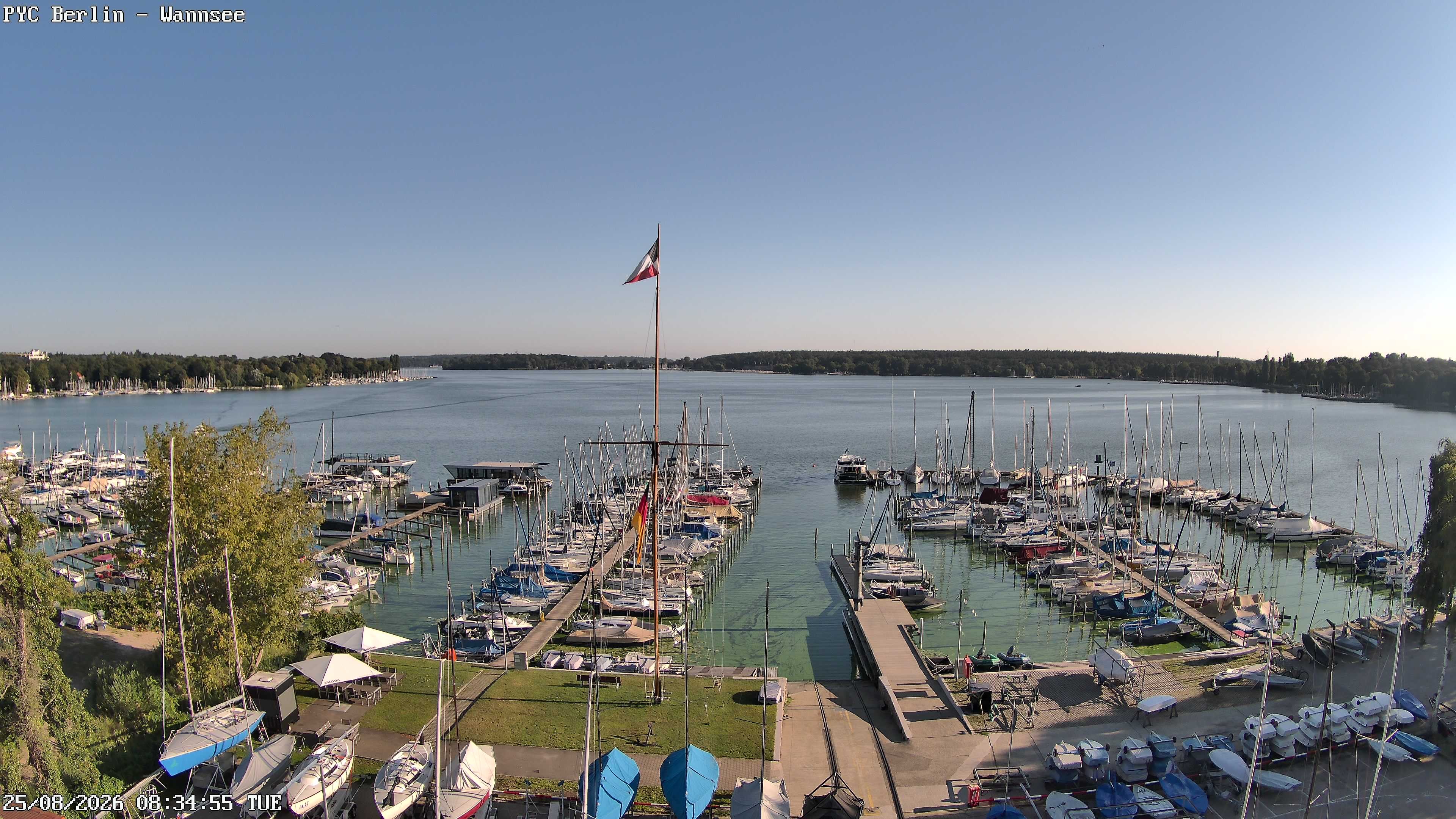 Archiv Foto Webcam Berlin: Potsdamer Yachtclub am Wannsee