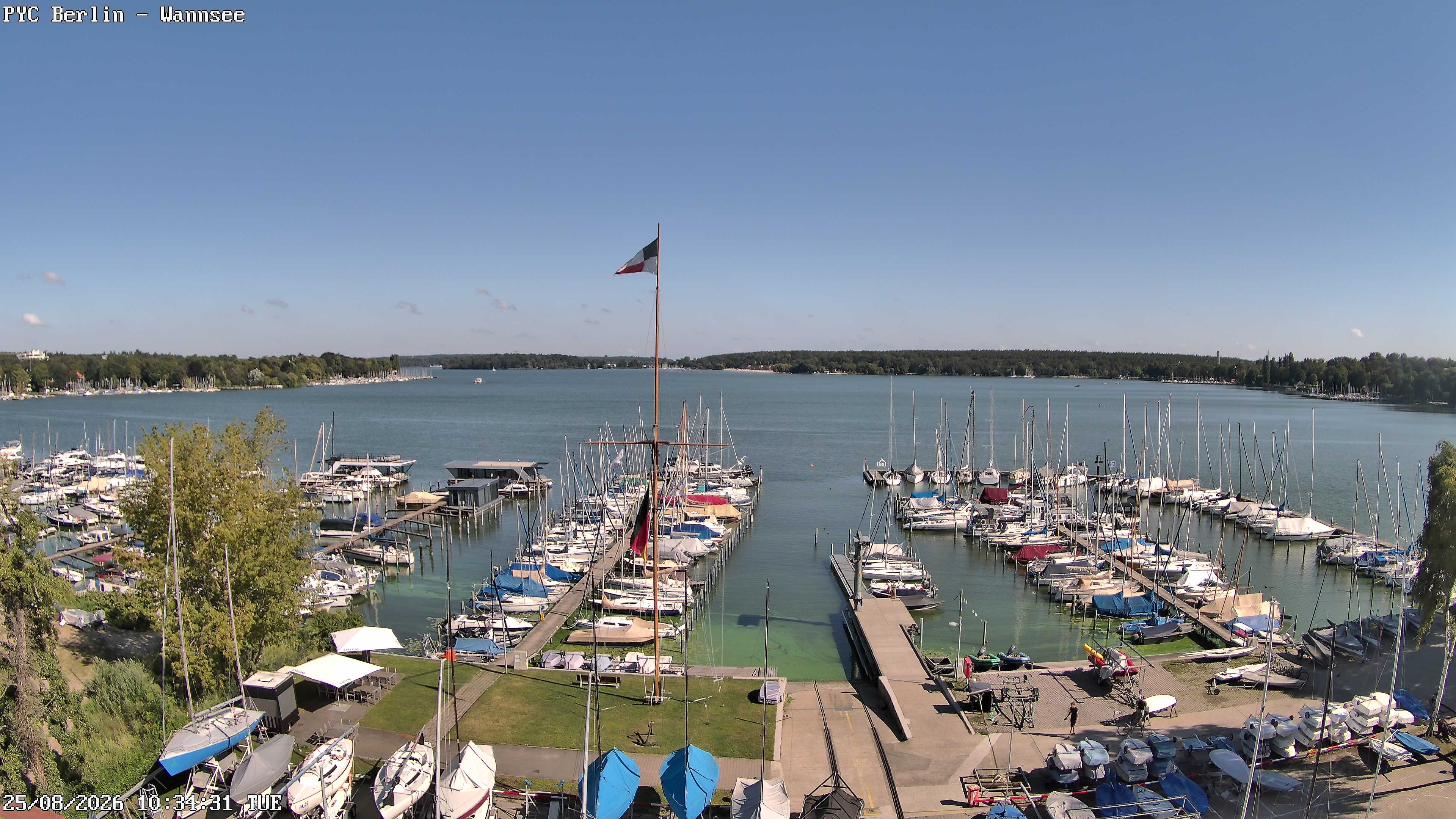 Archiv Foto Webcam Berlin: Potsdamer Yachtclub am Wannsee