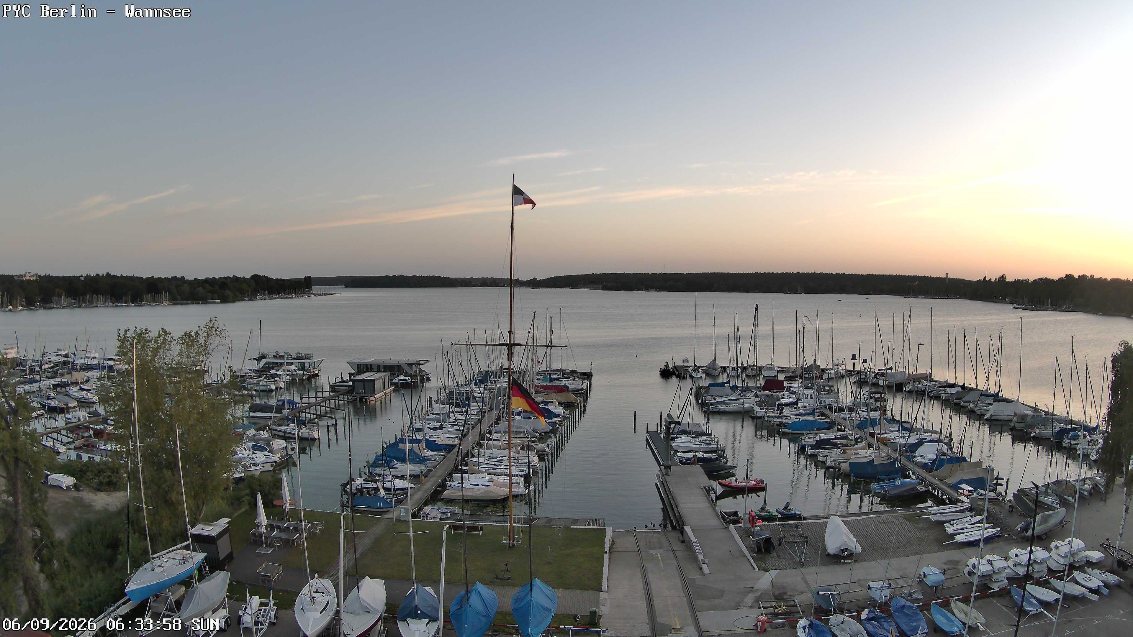Archiv Foto Webcam Berlin: Potsdamer Yachtclub am Wannsee