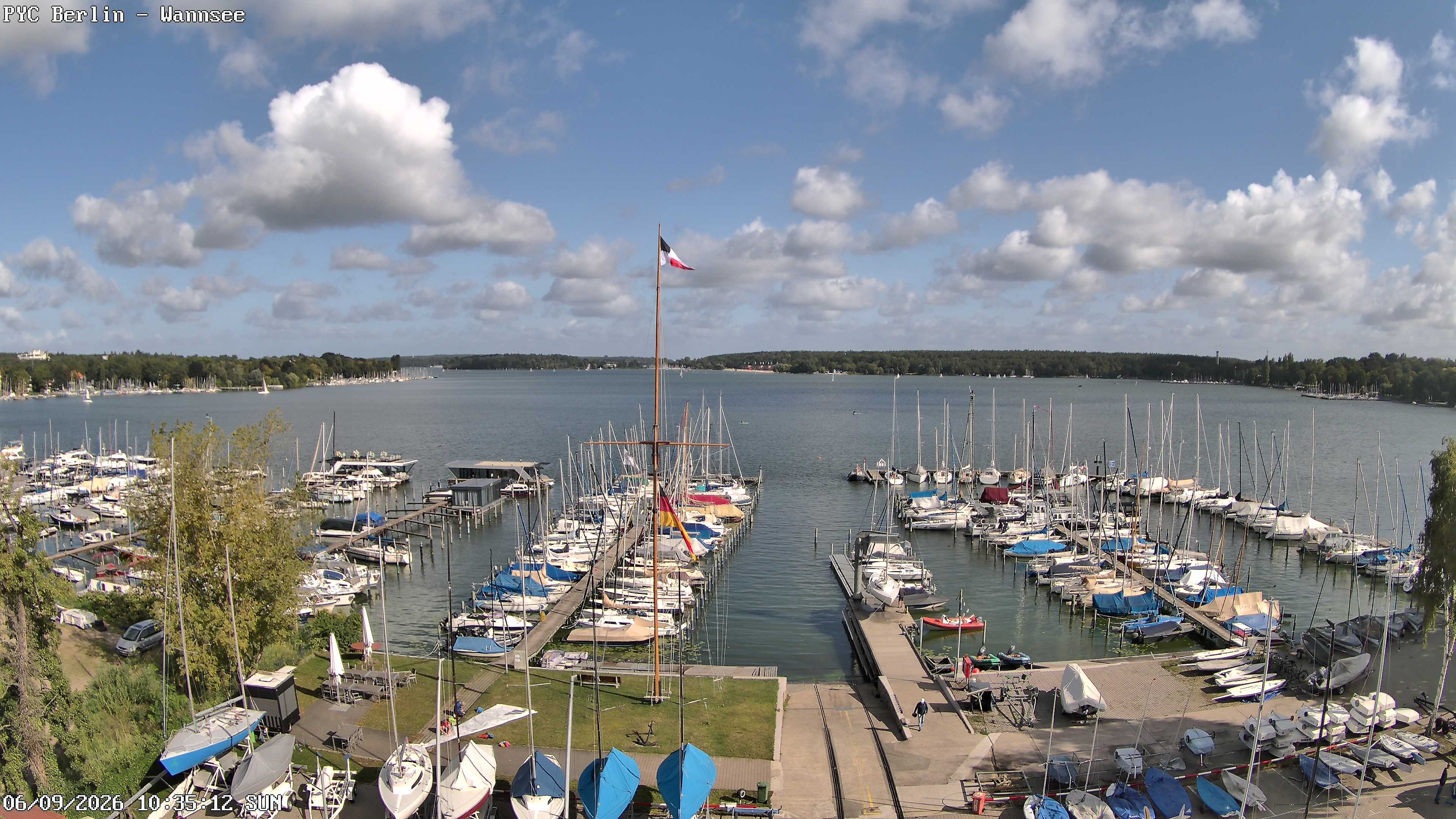 Archiv Foto Webcam Berlin: Potsdamer Yachtclub am Wannsee