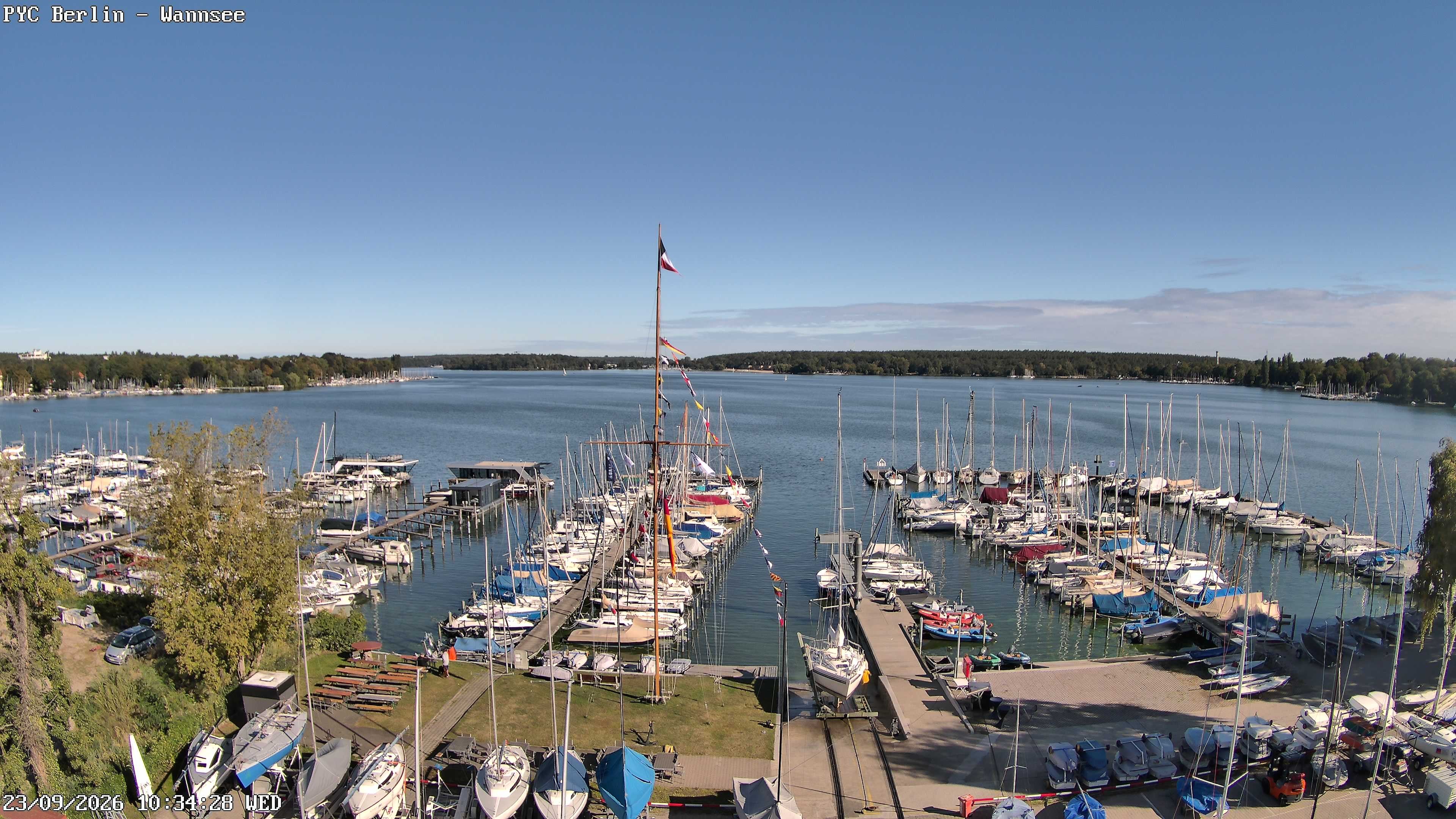Archiv Foto Webcam Berlin: Potsdamer Yachtclub am Wannsee