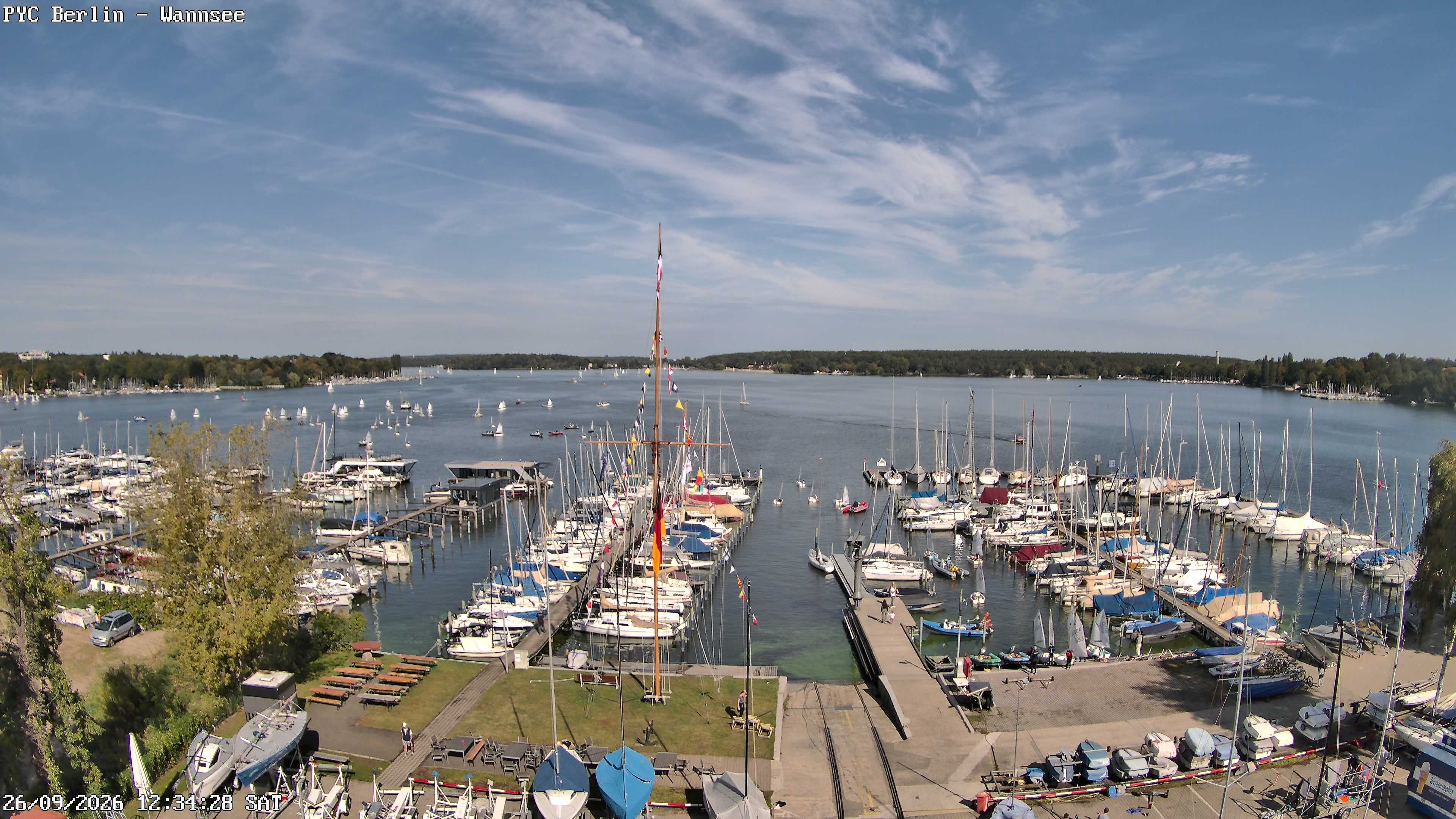 Archiv Foto Webcam Berlin: Potsdamer Yachtclub am Wannsee
