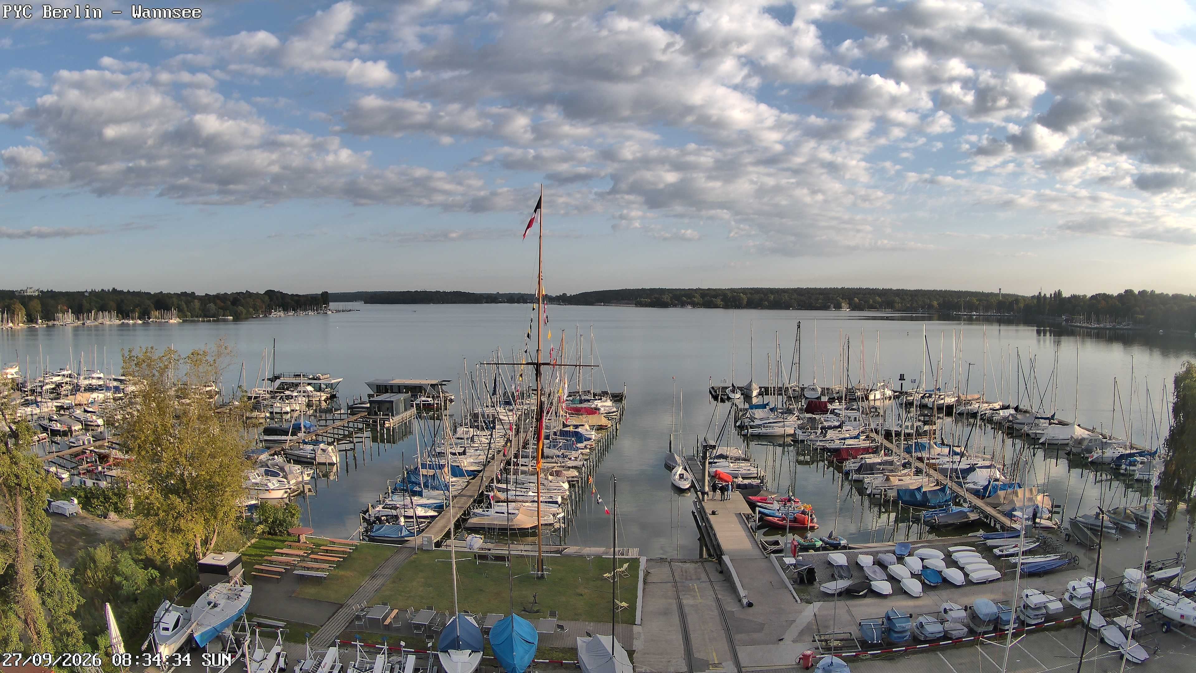 Archiv Foto Webcam Berlin: Potsdamer Yachtclub am Wannsee