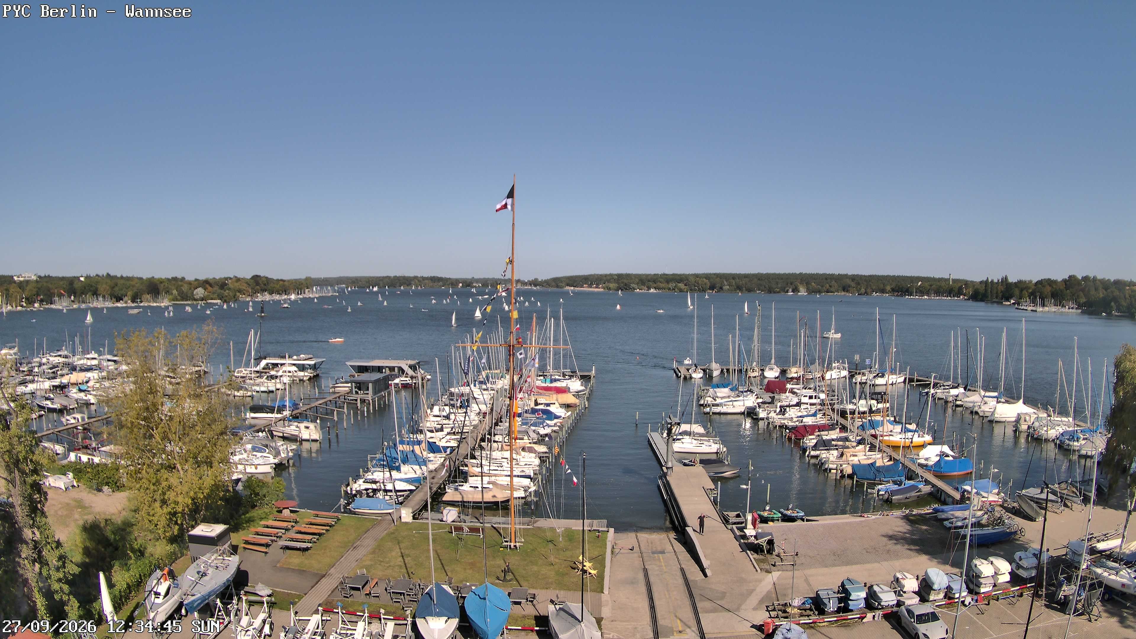 Archiv Foto Webcam Berlin: Potsdamer Yachtclub am Wannsee