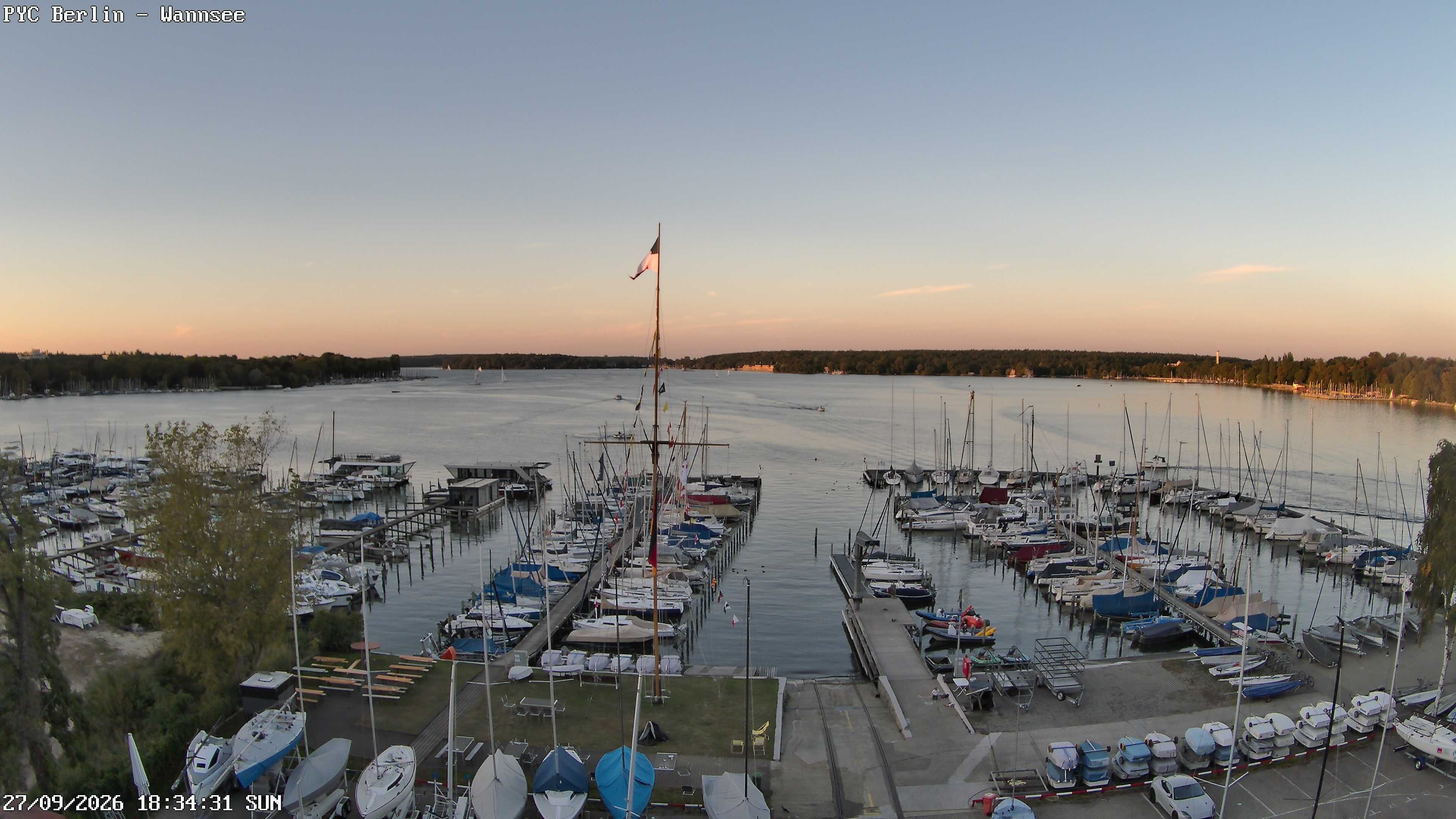 Archiv Foto Webcam Berlin: Potsdamer Yachtclub am Wannsee