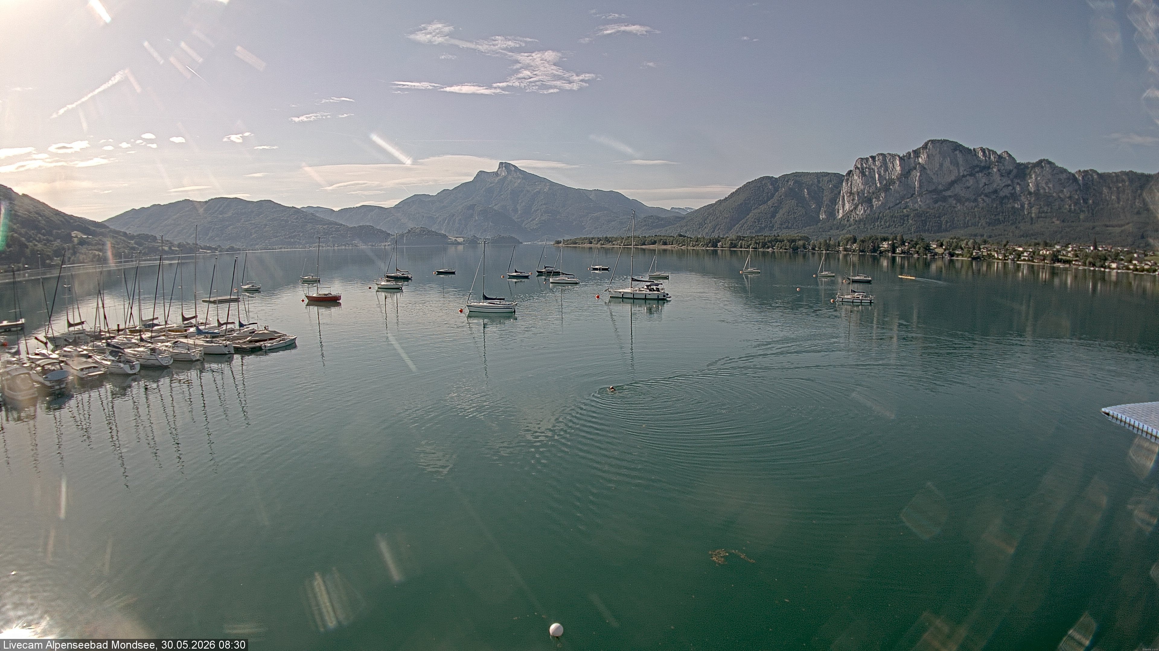 Archiv Foto Webcam Strandbad Alpenseebad am Mondsee
