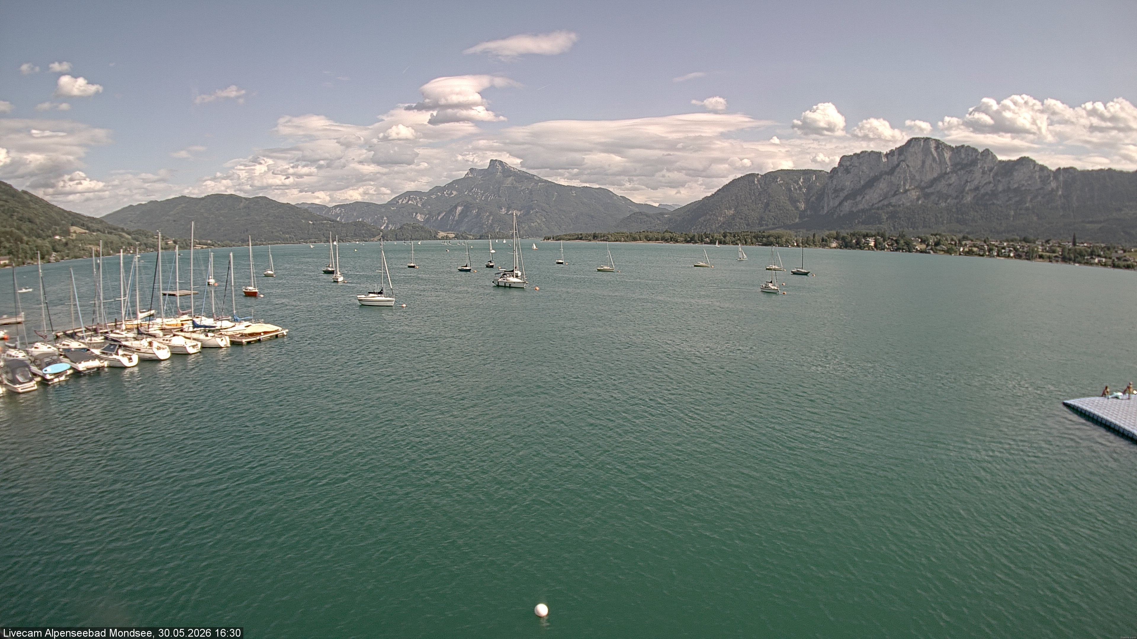Archiv Foto Webcam Strandbad Alpenseebad am Mondsee