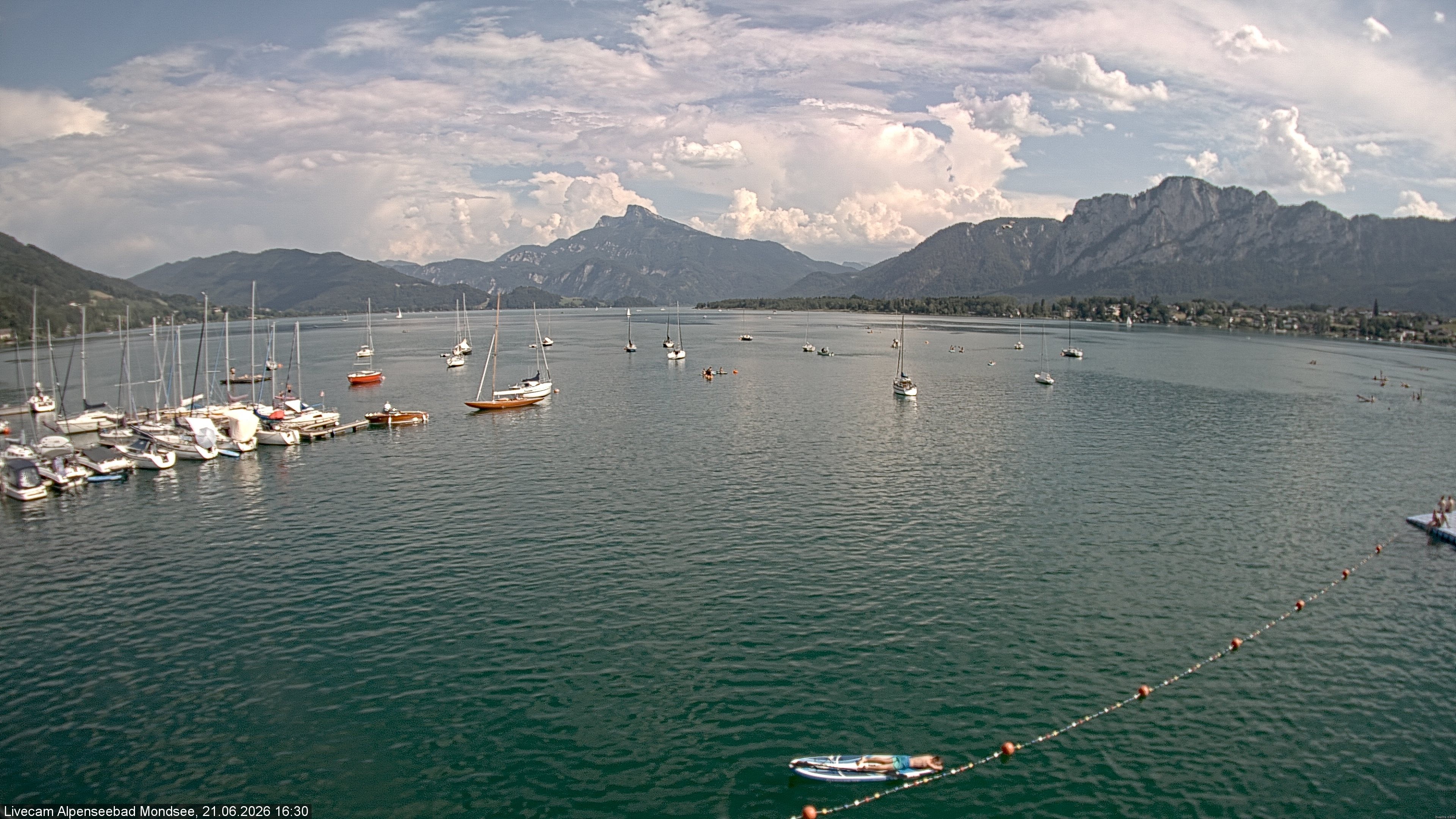 Archiv Foto Webcam Strandbad Alpenseebad am Mondsee
