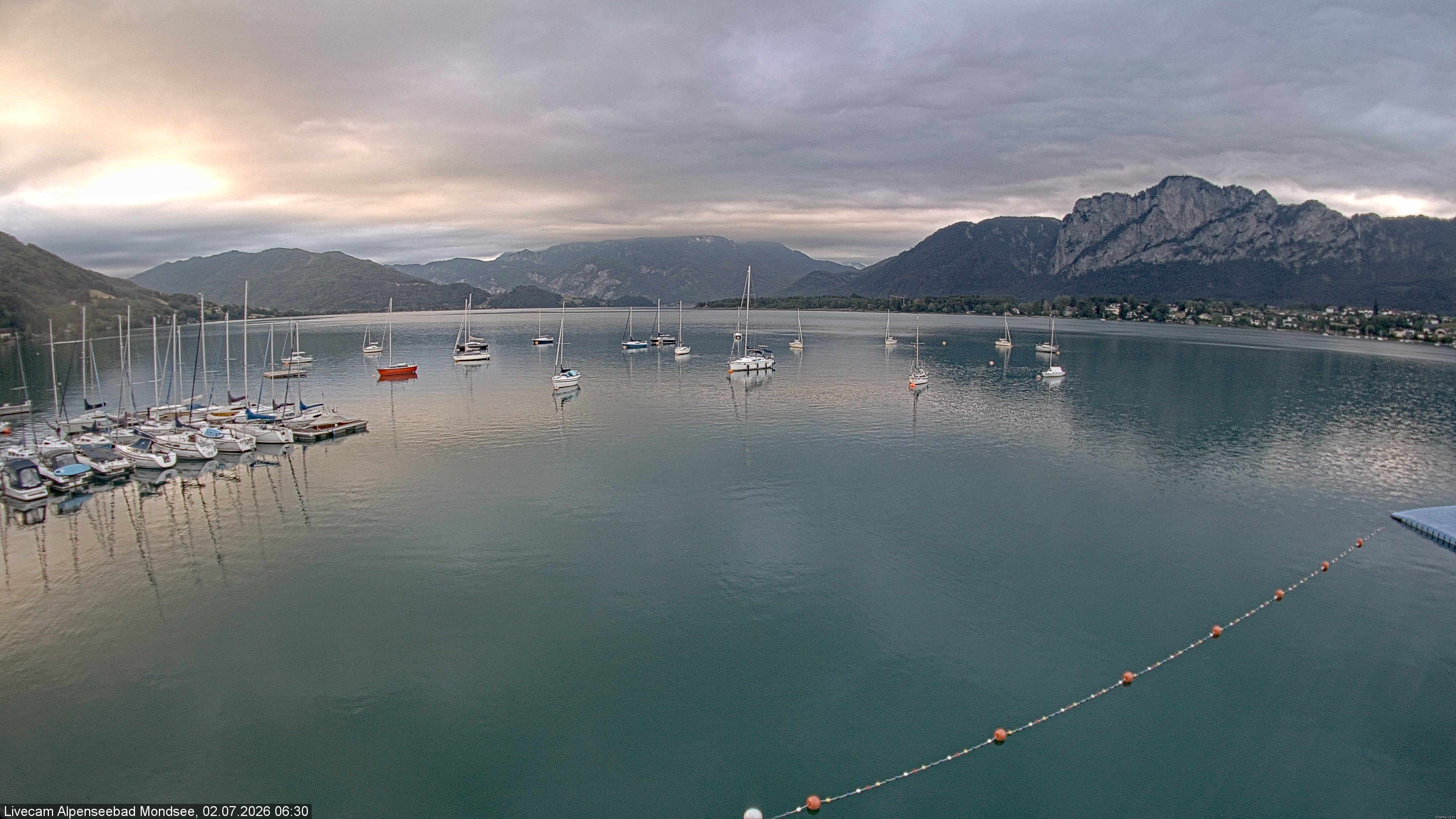 Archiv Foto Webcam Strandbad Alpenseebad am Mondsee