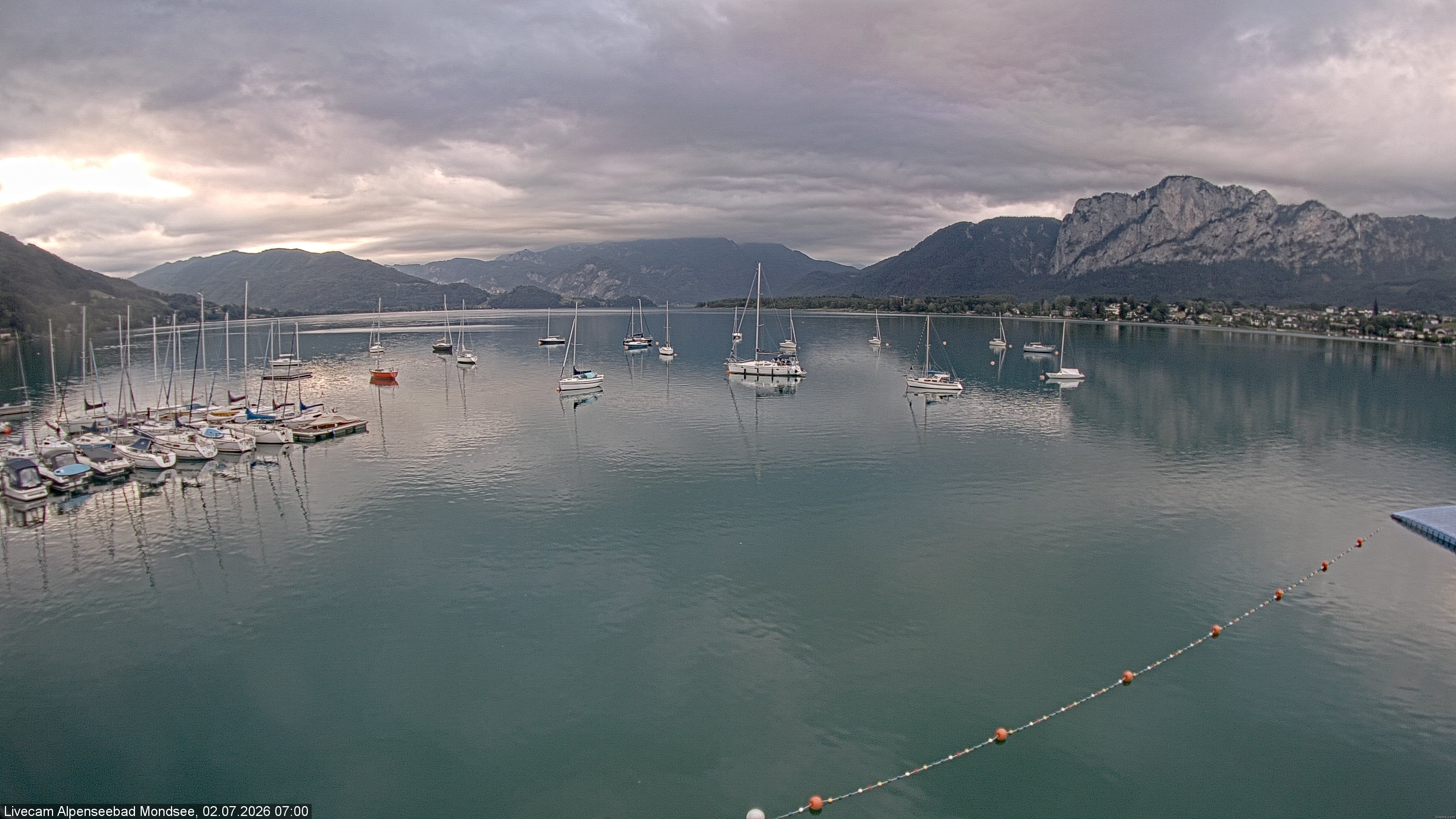 Archiv Foto Webcam Strandbad Alpenseebad am Mondsee