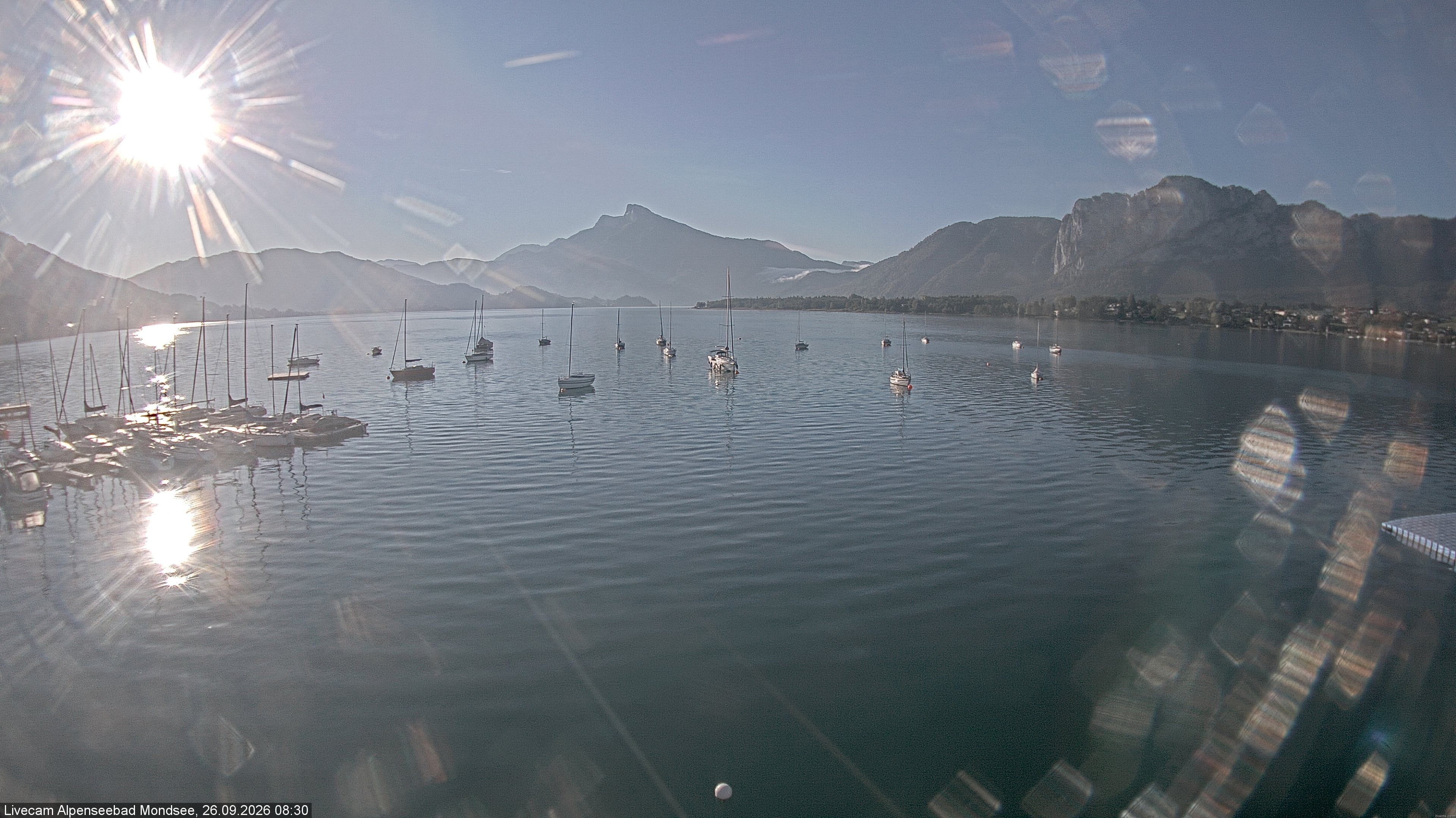 Archiv Foto Webcam Strandbad Alpenseebad am Mondsee