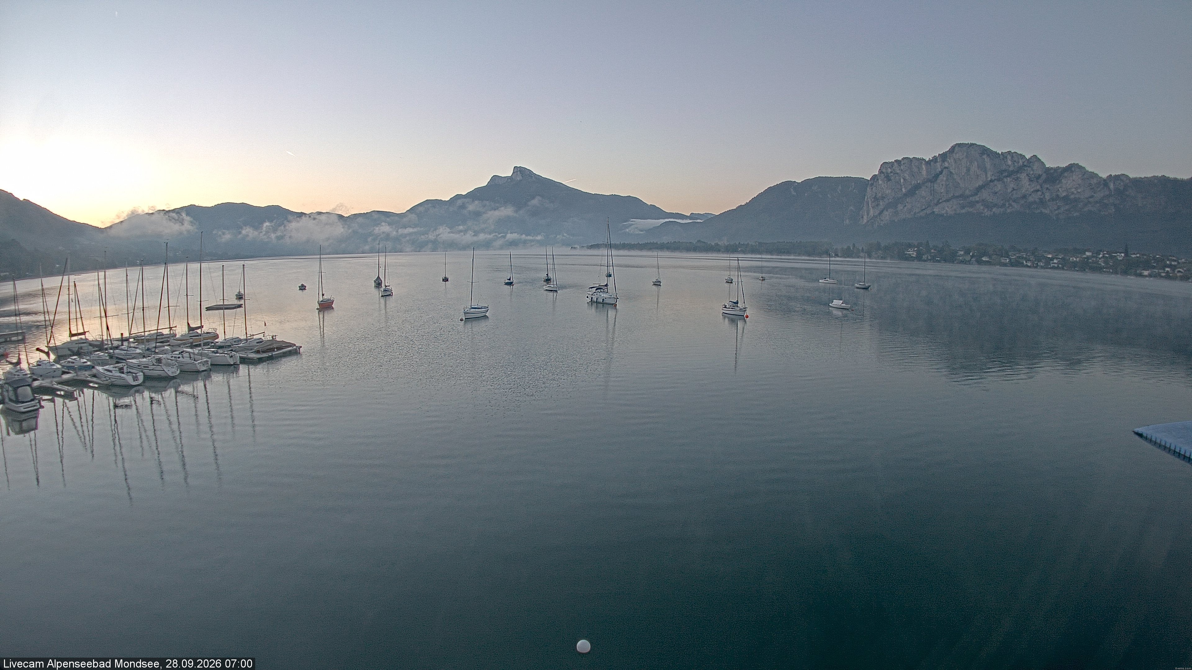 Archiv Foto Webcam Strandbad Alpenseebad am Mondsee
