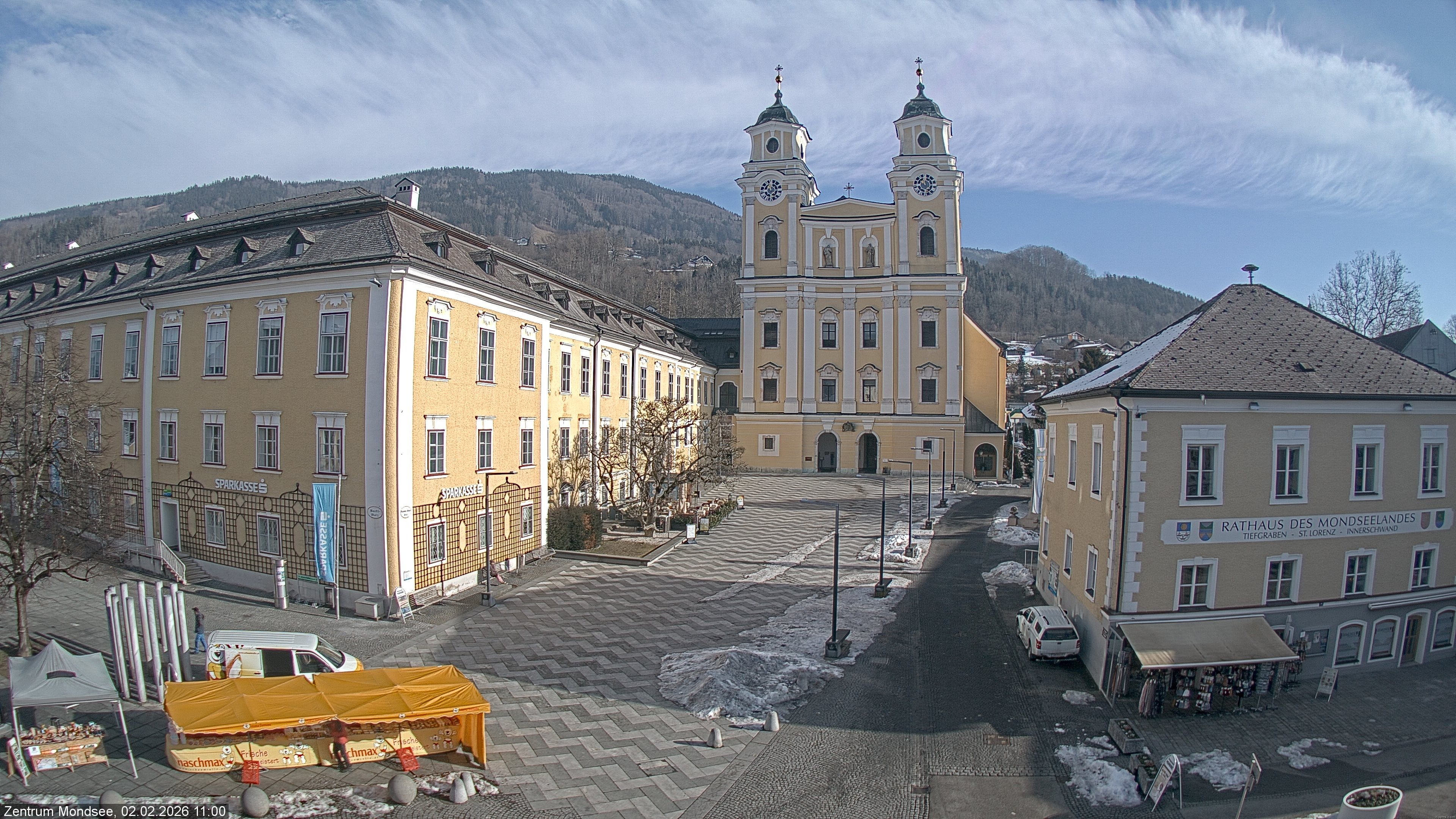 Archiv Foto Webcam Blick auf den Stadtplatz von Mondsee