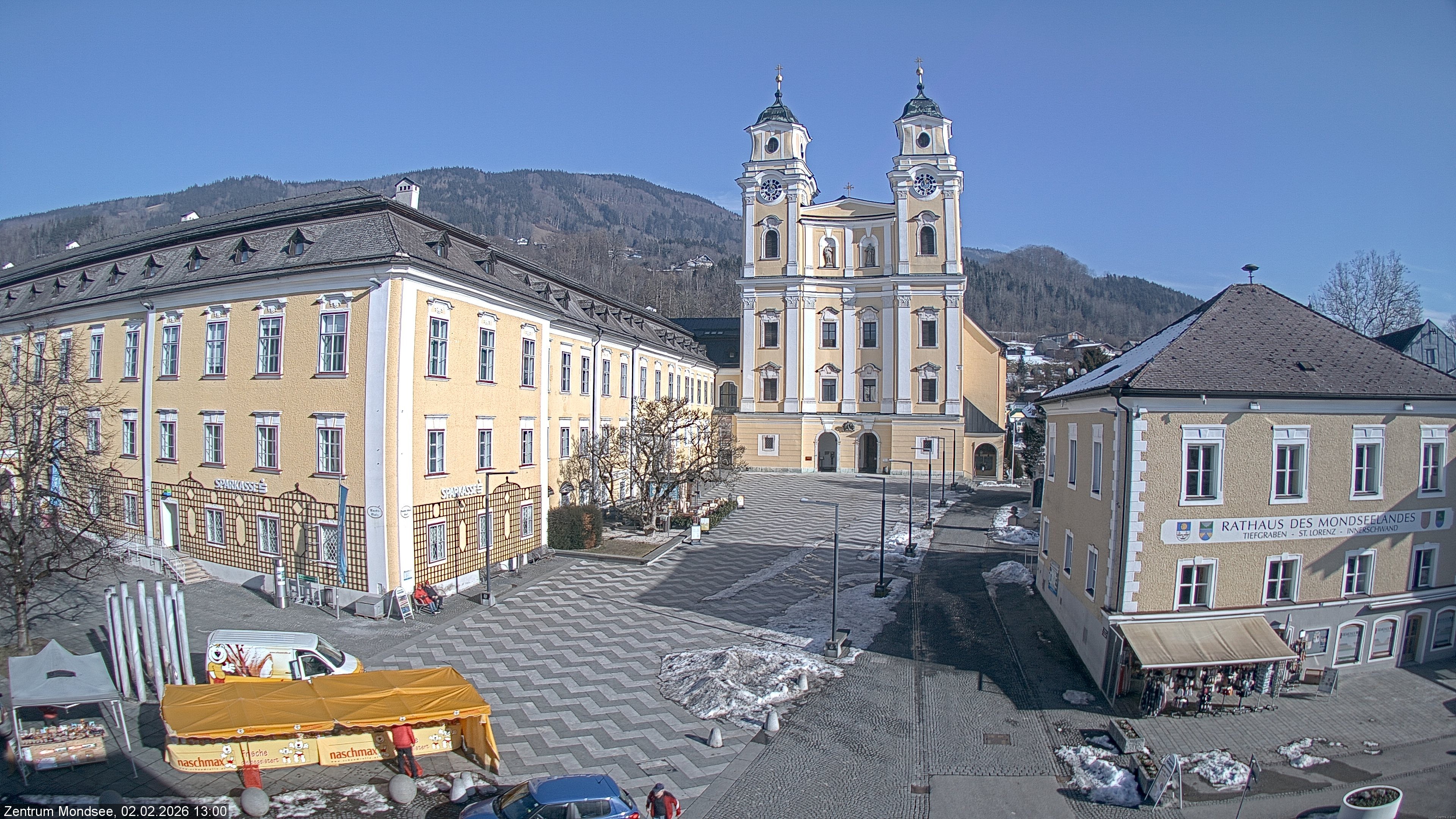 Archiv Foto Webcam Blick auf den Stadtplatz von Mondsee