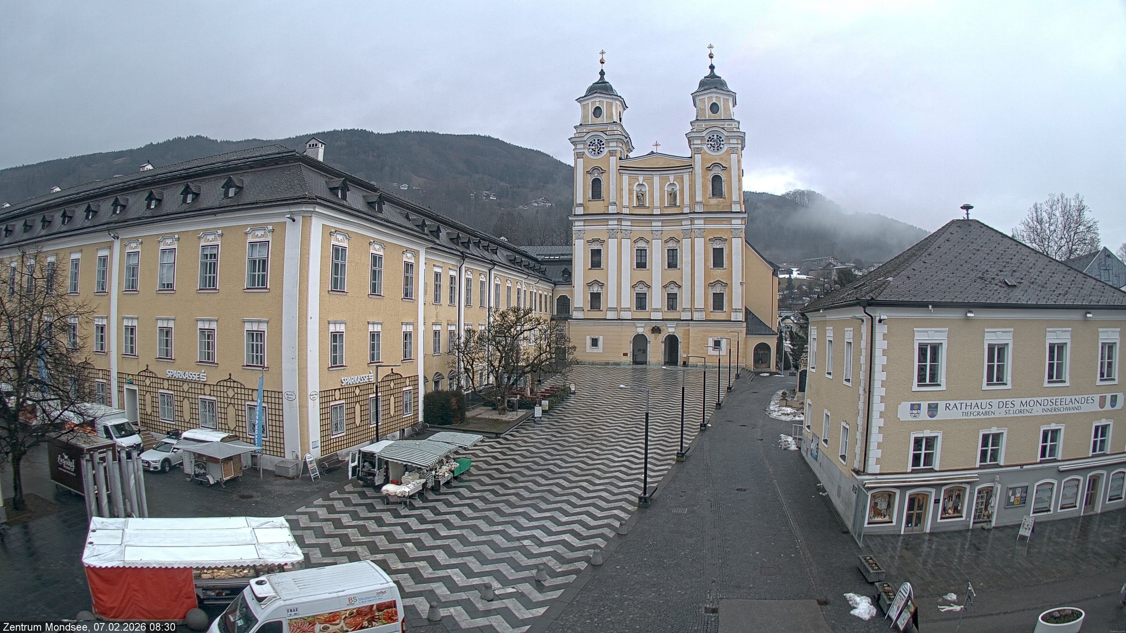 Archiv Foto Webcam Blick auf den Stadtplatz von Mondsee