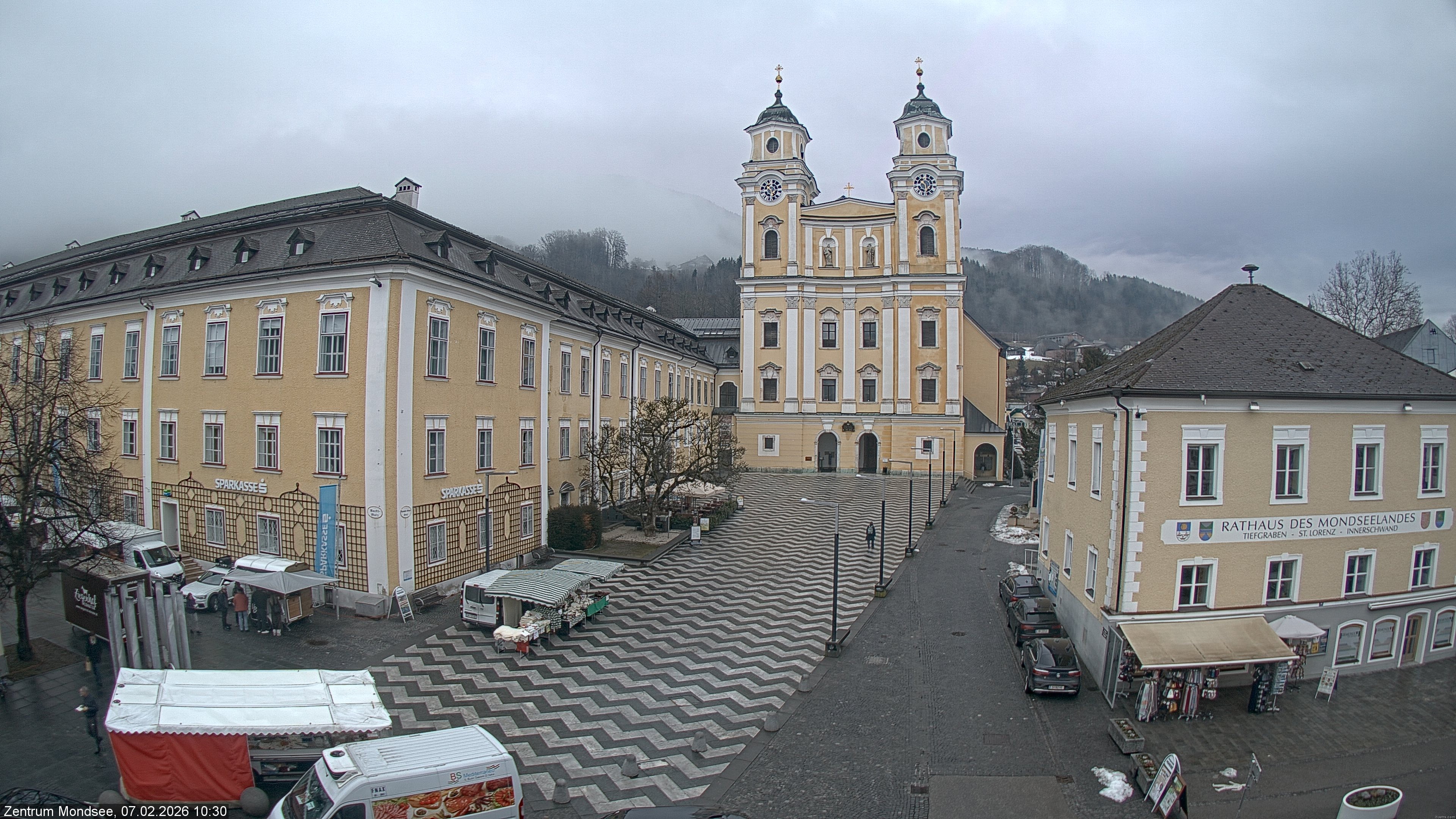 Archiv Foto Webcam Blick auf den Stadtplatz von Mondsee