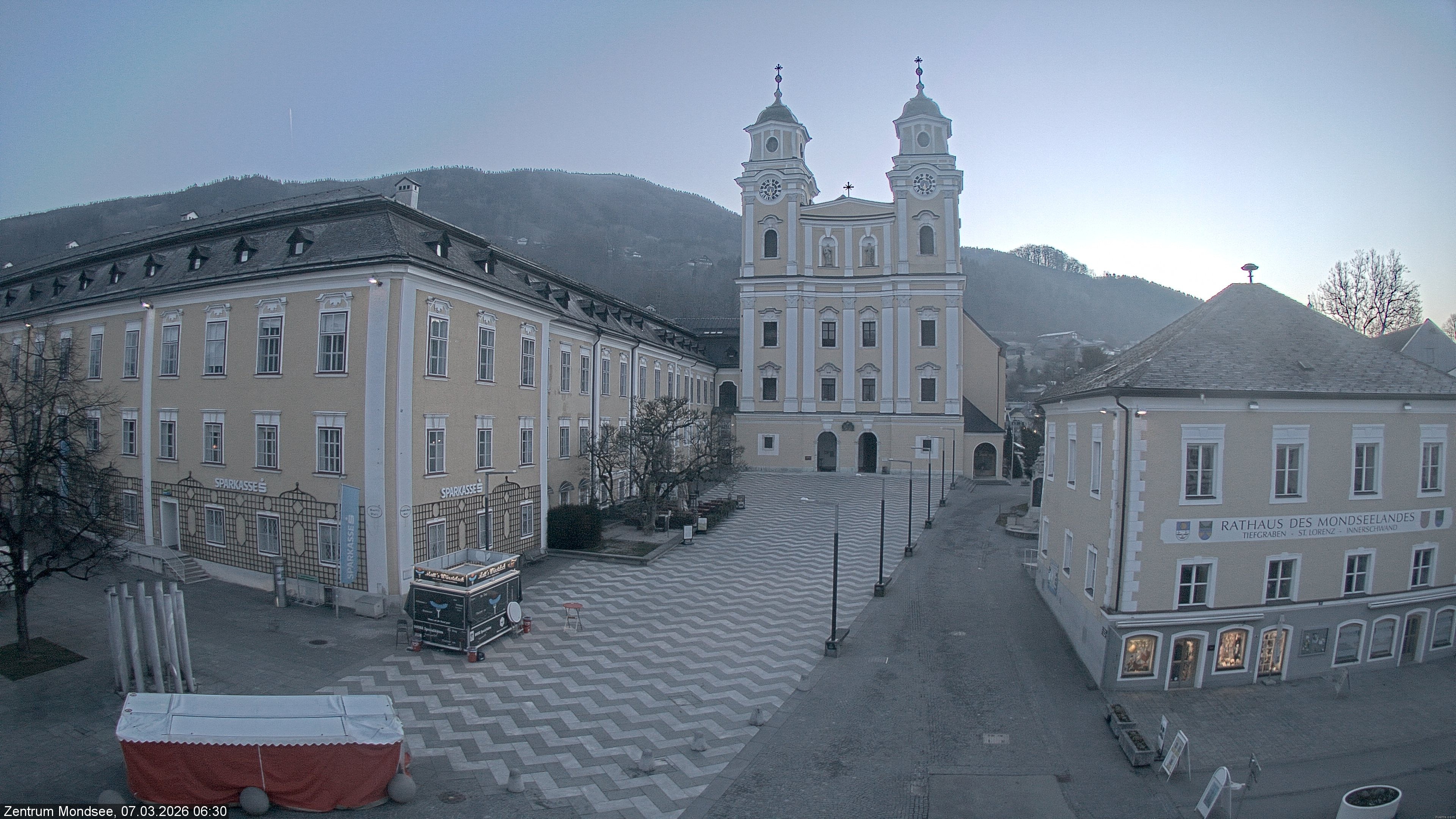 Archiv Foto Webcam Blick auf den Stadtplatz von Mondsee