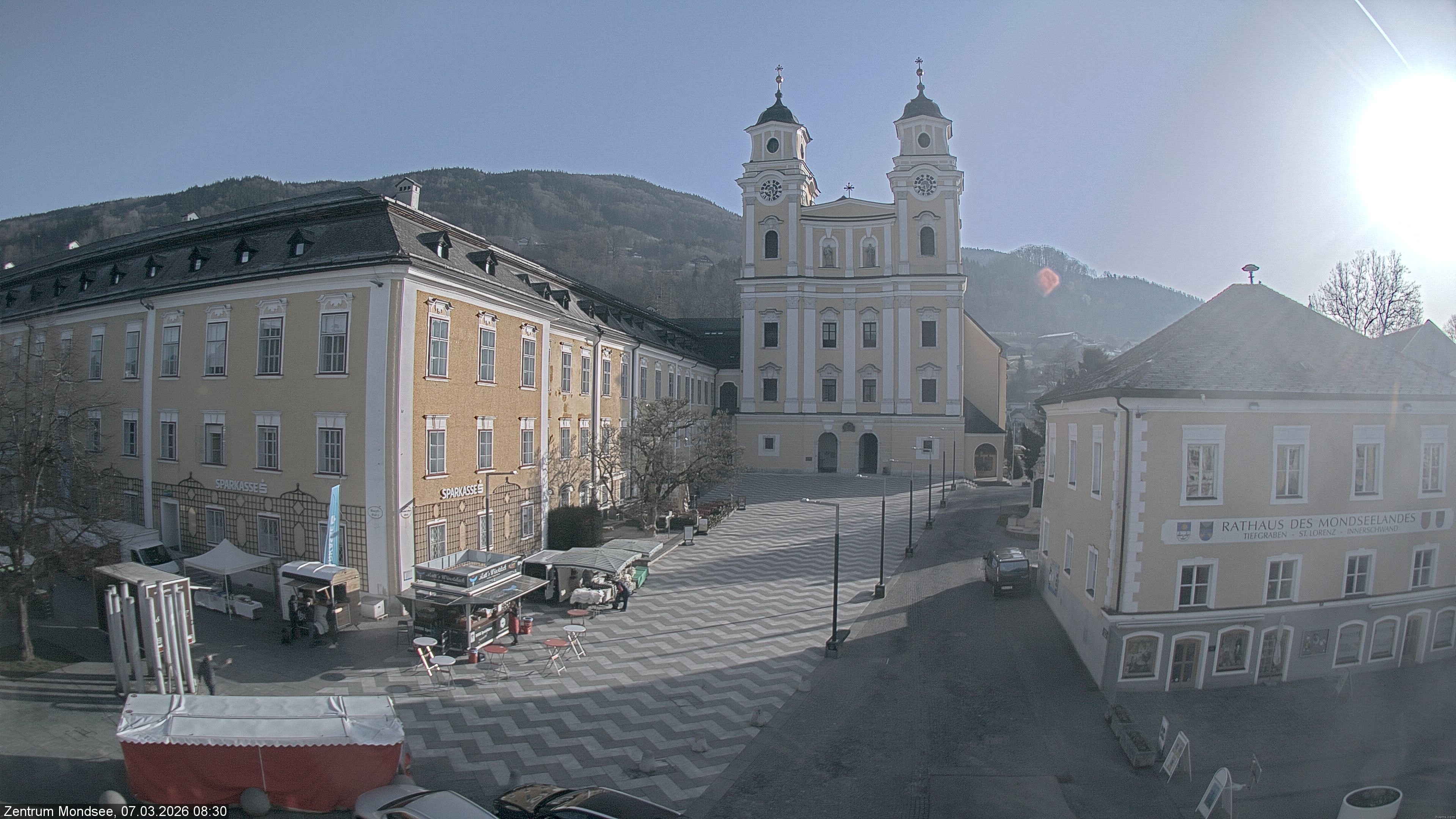 Archiv Foto Webcam Blick auf den Stadtplatz von Mondsee