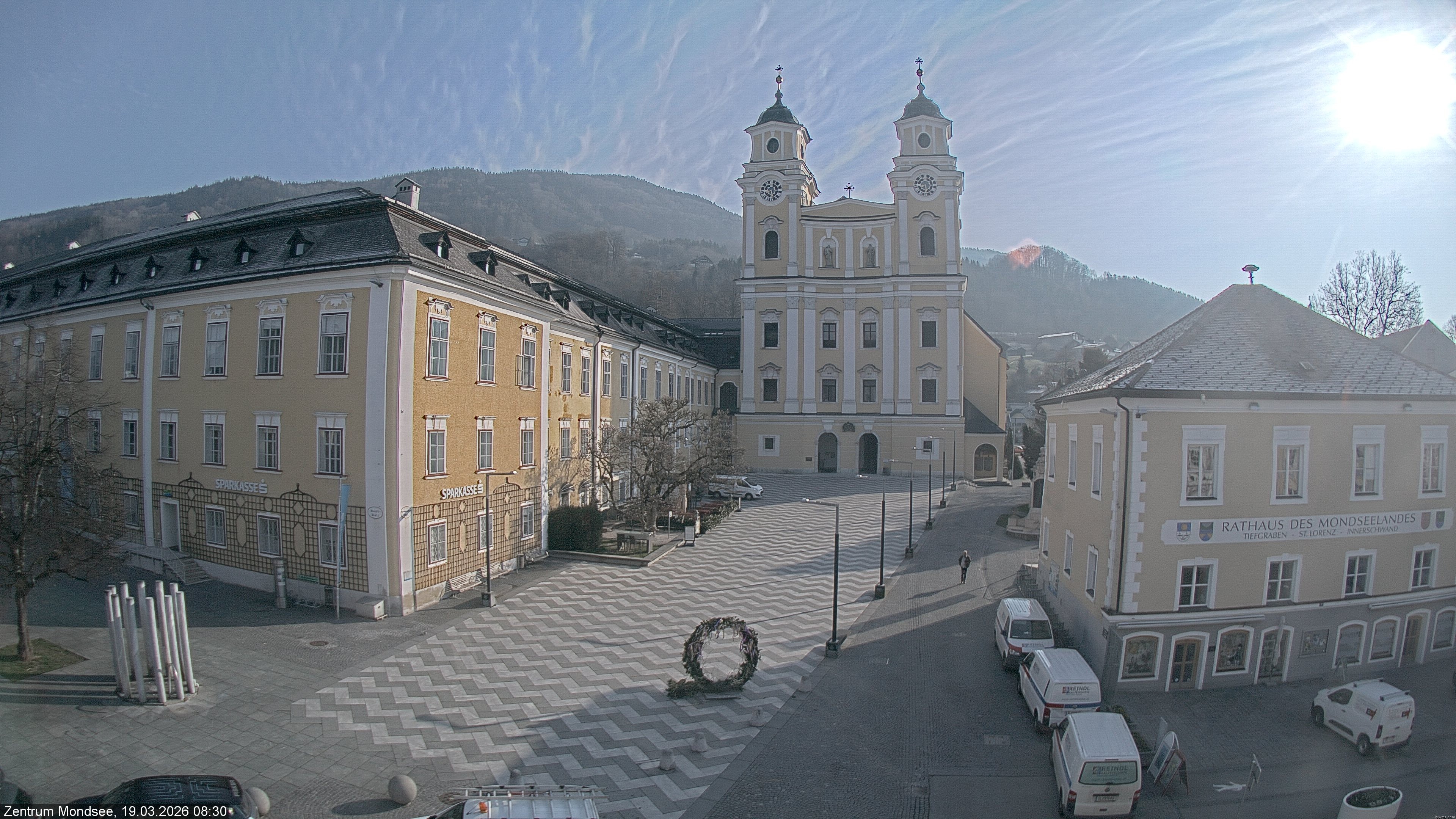 Archiv Foto Webcam Blick auf den Stadtplatz von Mondsee