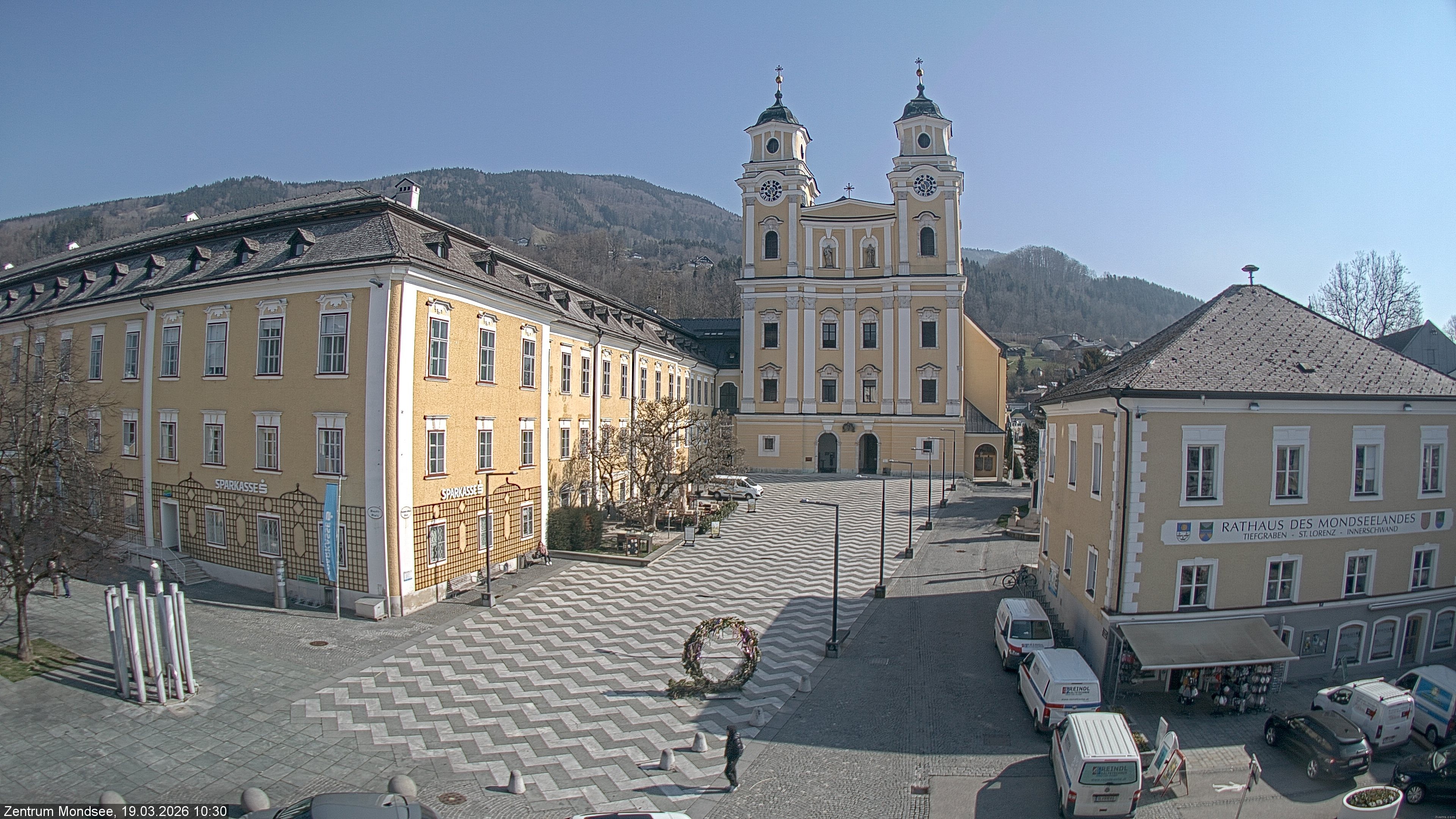 Archiv Foto Webcam Blick auf den Stadtplatz von Mondsee