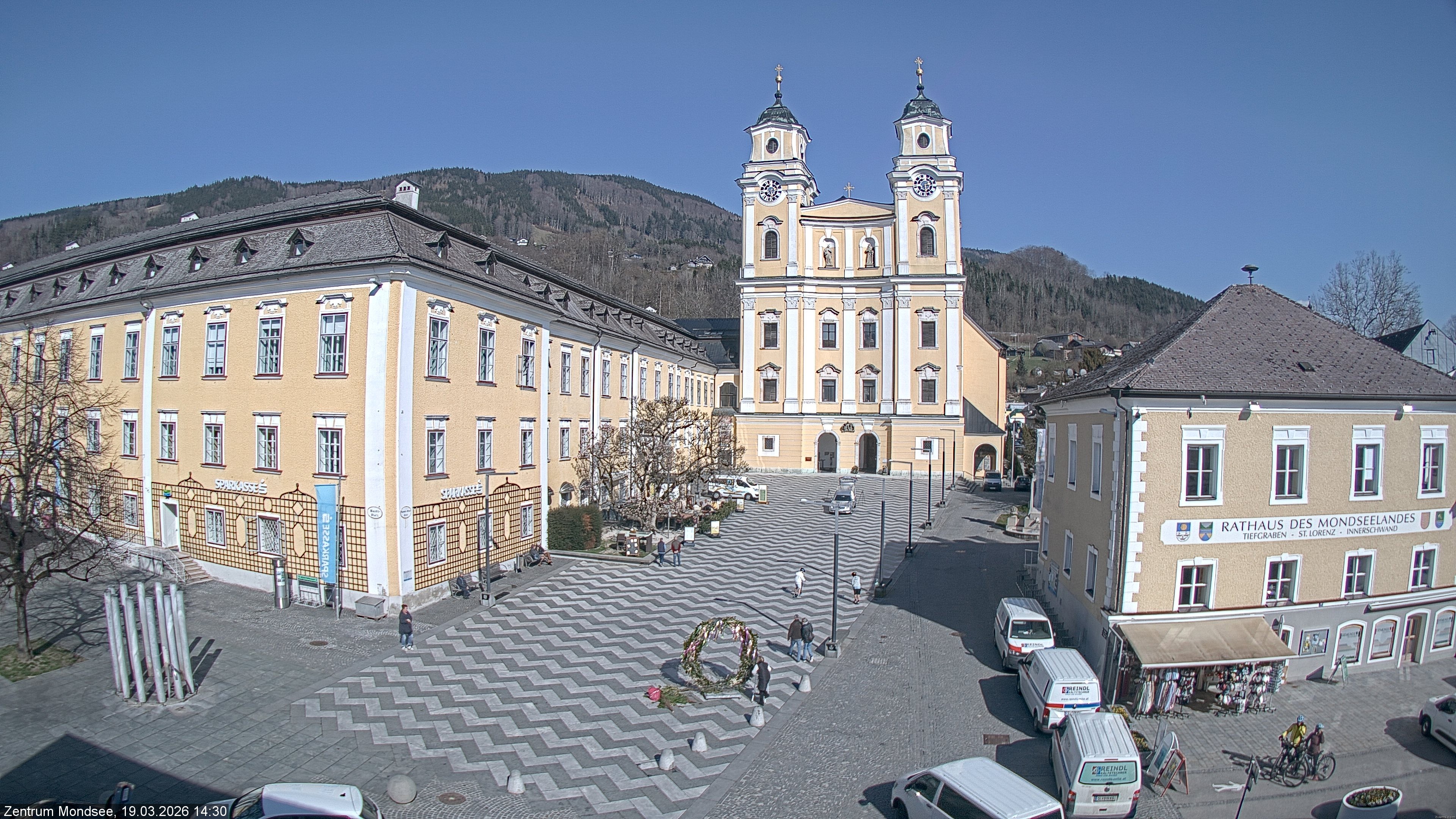 Archiv Foto Webcam Blick auf den Stadtplatz von Mondsee