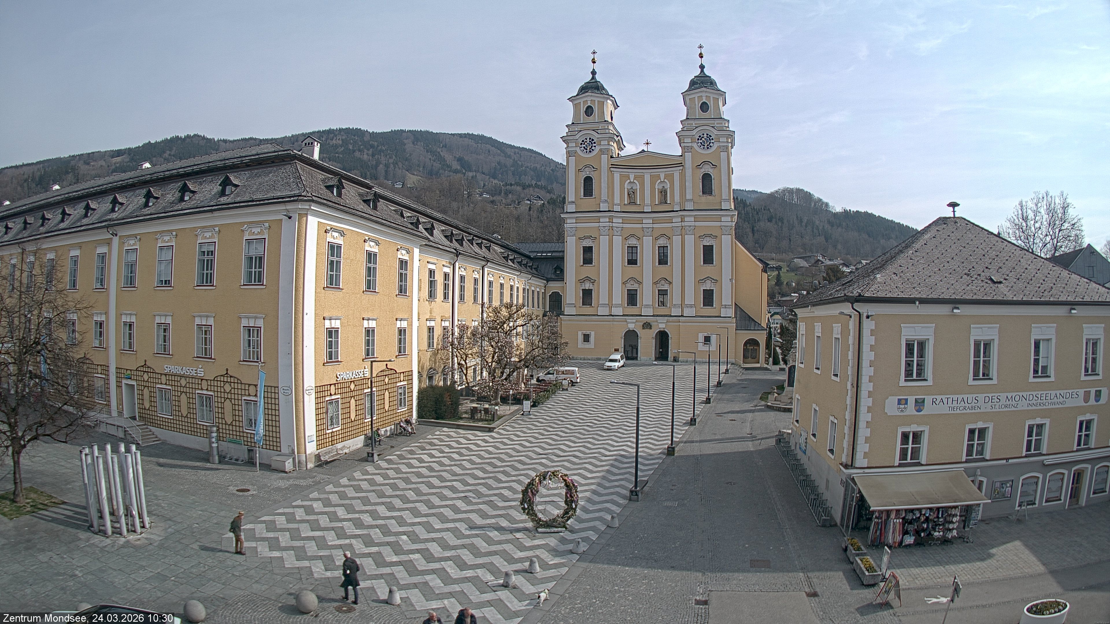 Archiv Foto Webcam Blick auf den Stadtplatz von Mondsee