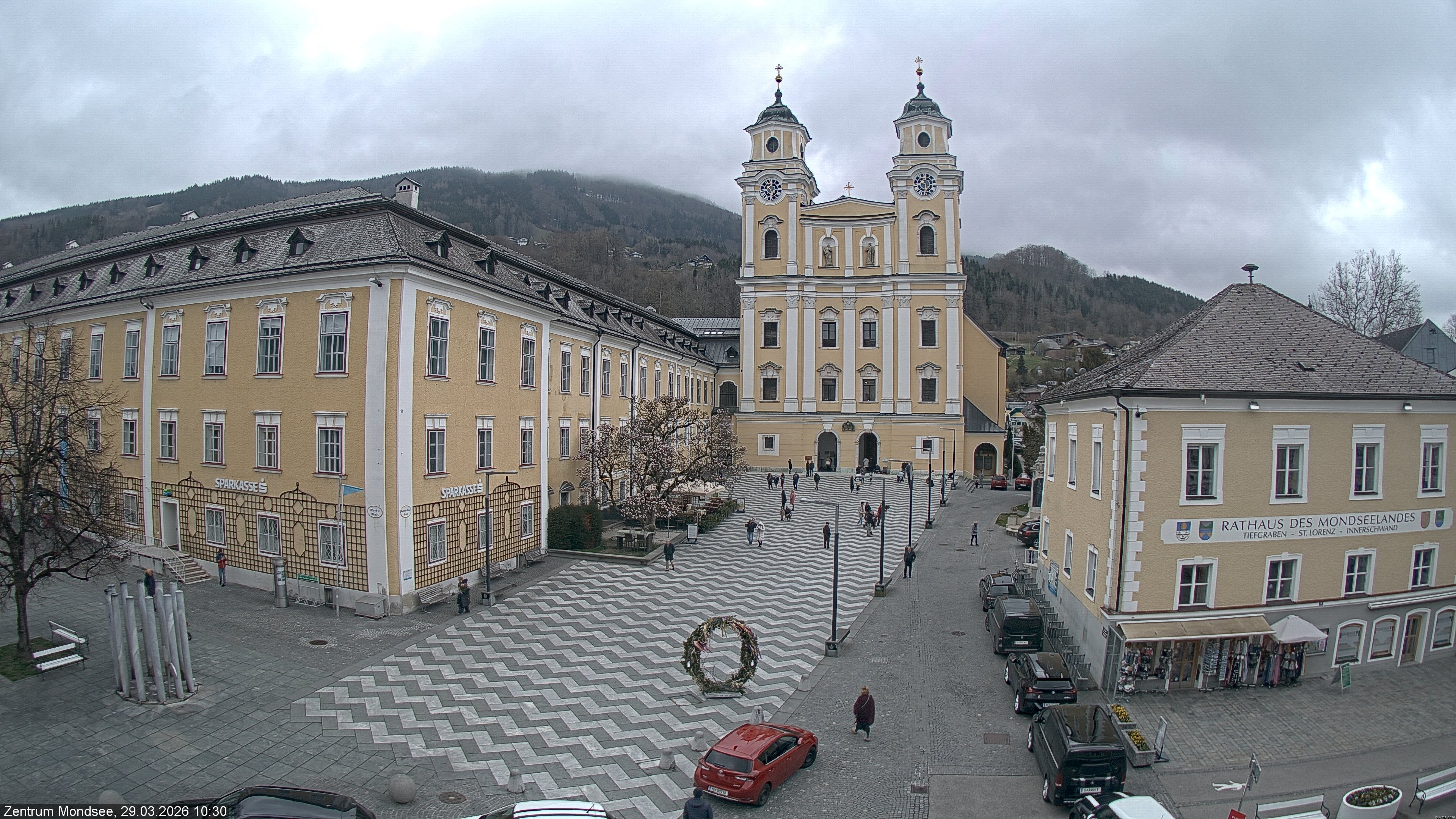 Archiv Foto Webcam Blick auf den Stadtplatz von Mondsee