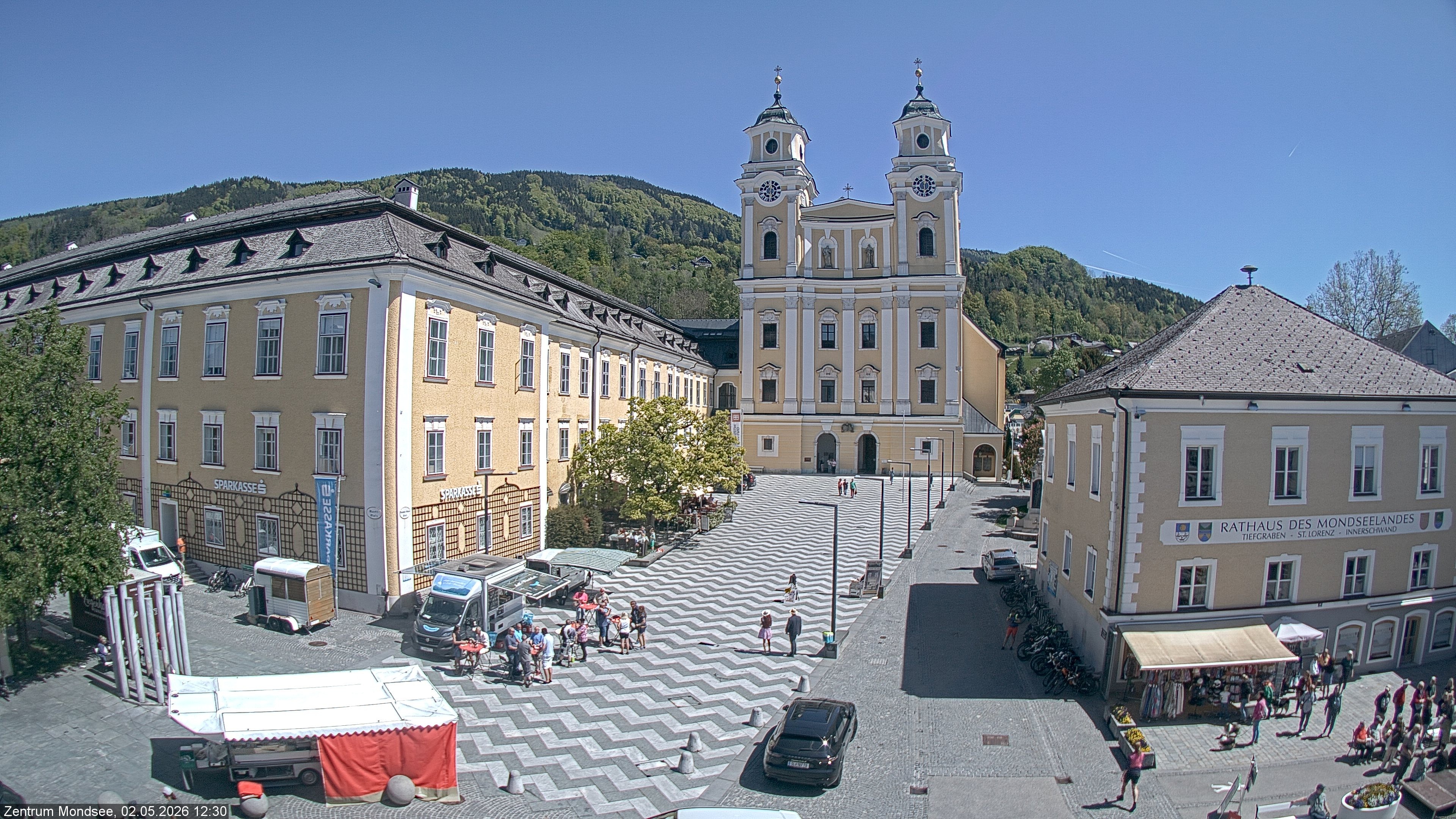 Archived image Webcam View at the market square in Mondsee