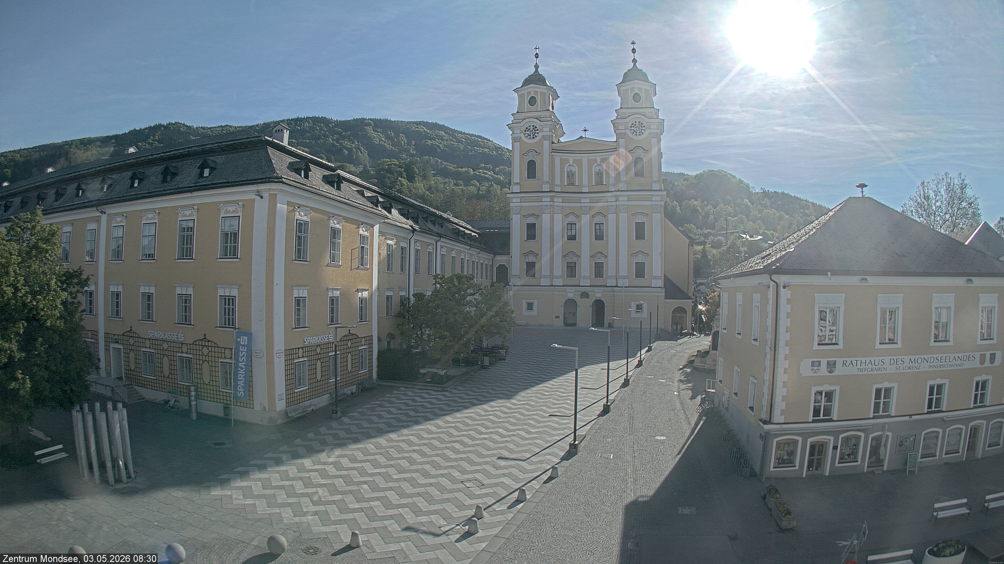 Archiv Foto Webcam Blick auf den Stadtplatz von Mondsee