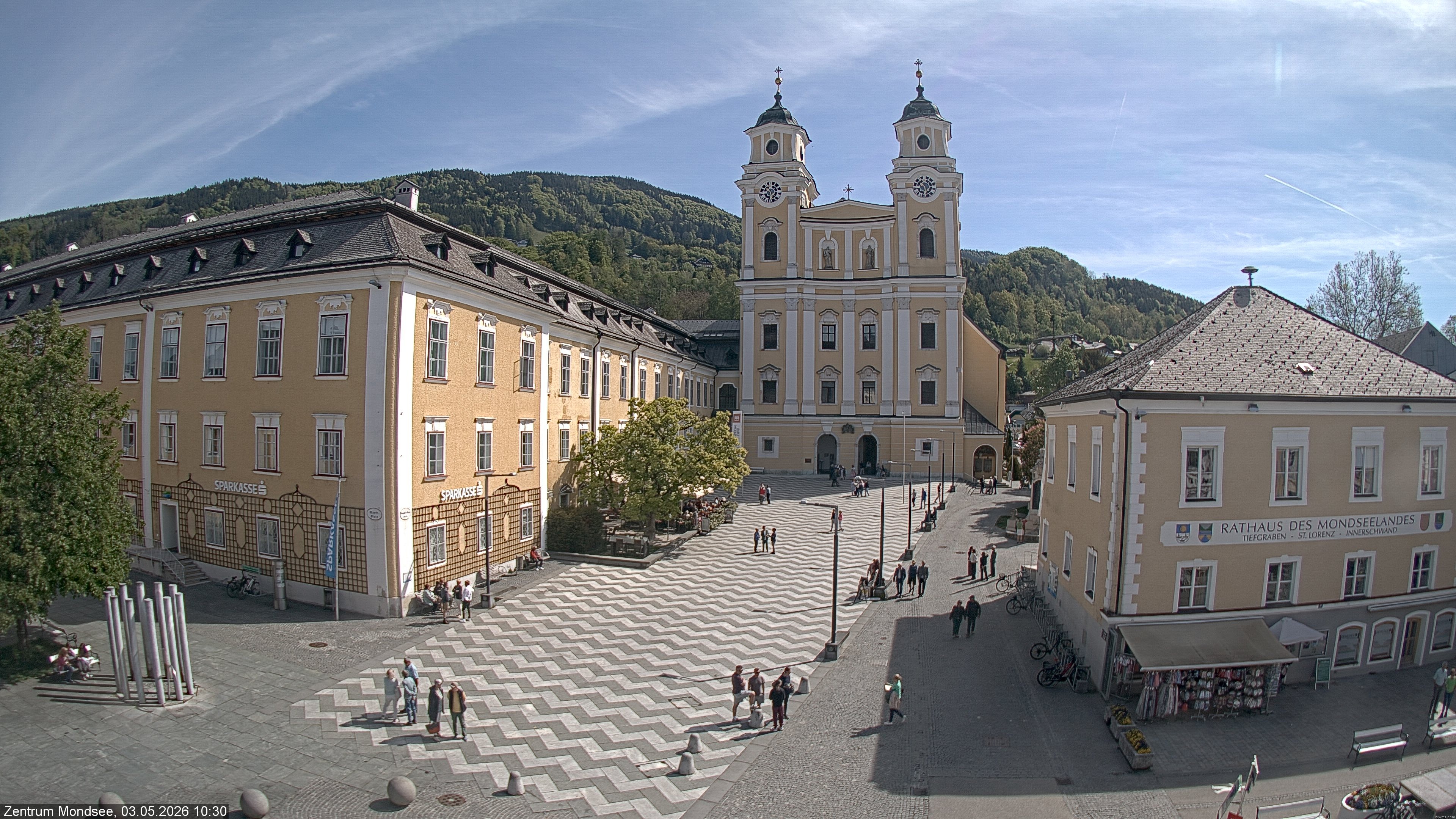 Archiv Foto Webcam Blick auf den Stadtplatz von Mondsee