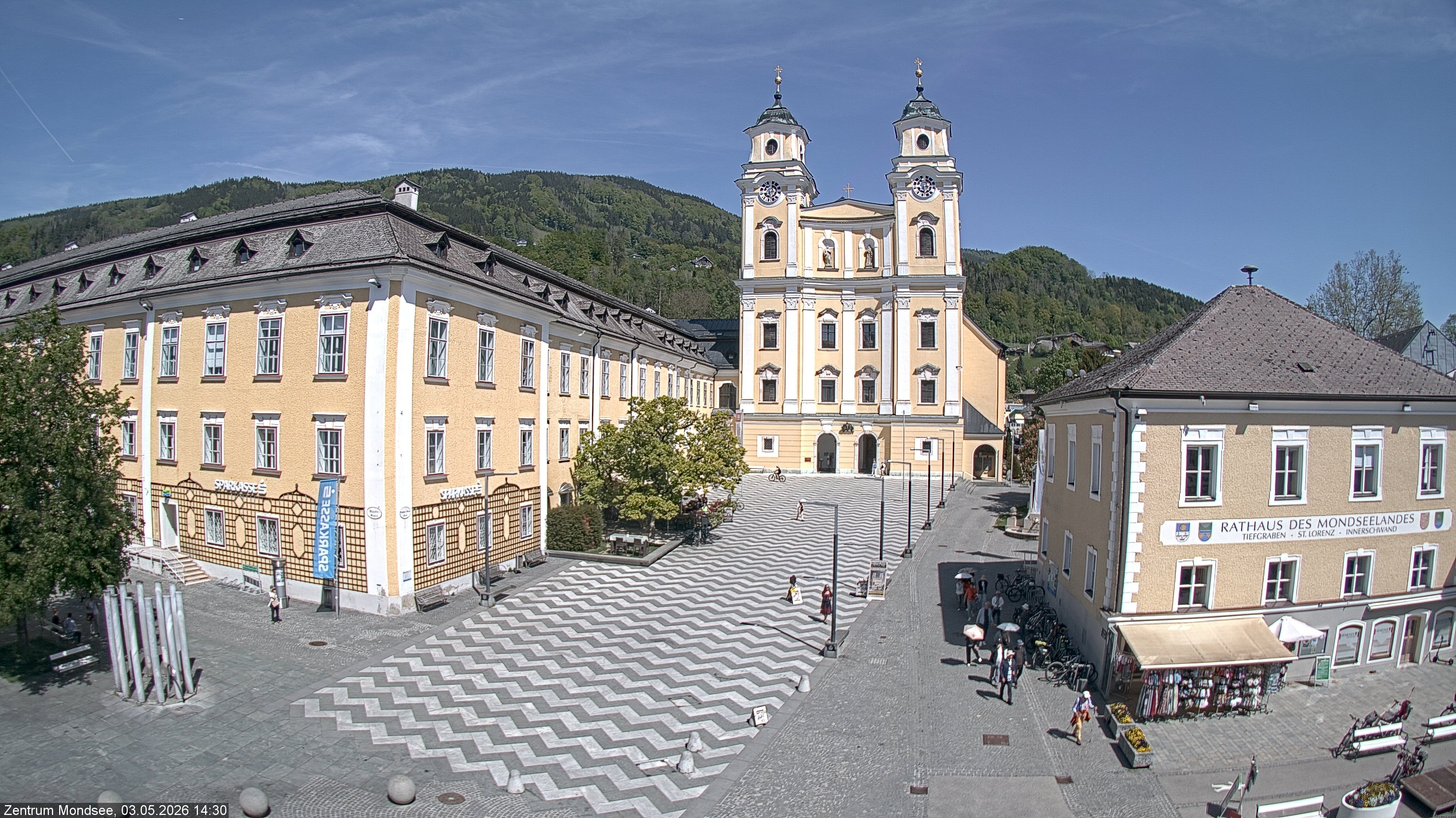 Archiv Foto Webcam Blick auf den Stadtplatz von Mondsee