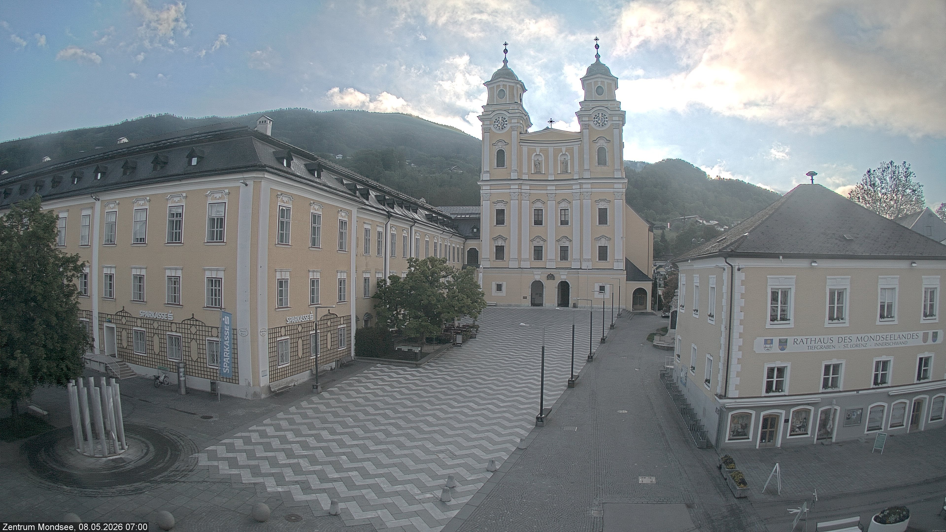 Archiv Foto Webcam Blick auf den Stadtplatz von Mondsee