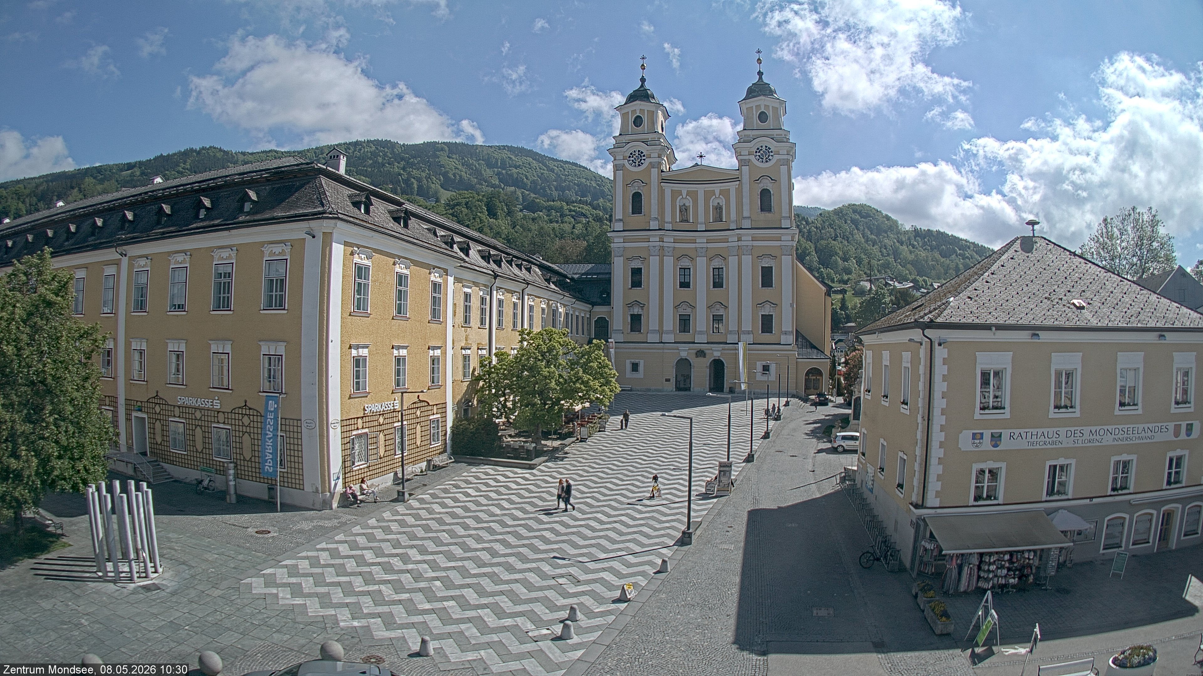 Archiv Foto Webcam Blick auf den Stadtplatz von Mondsee