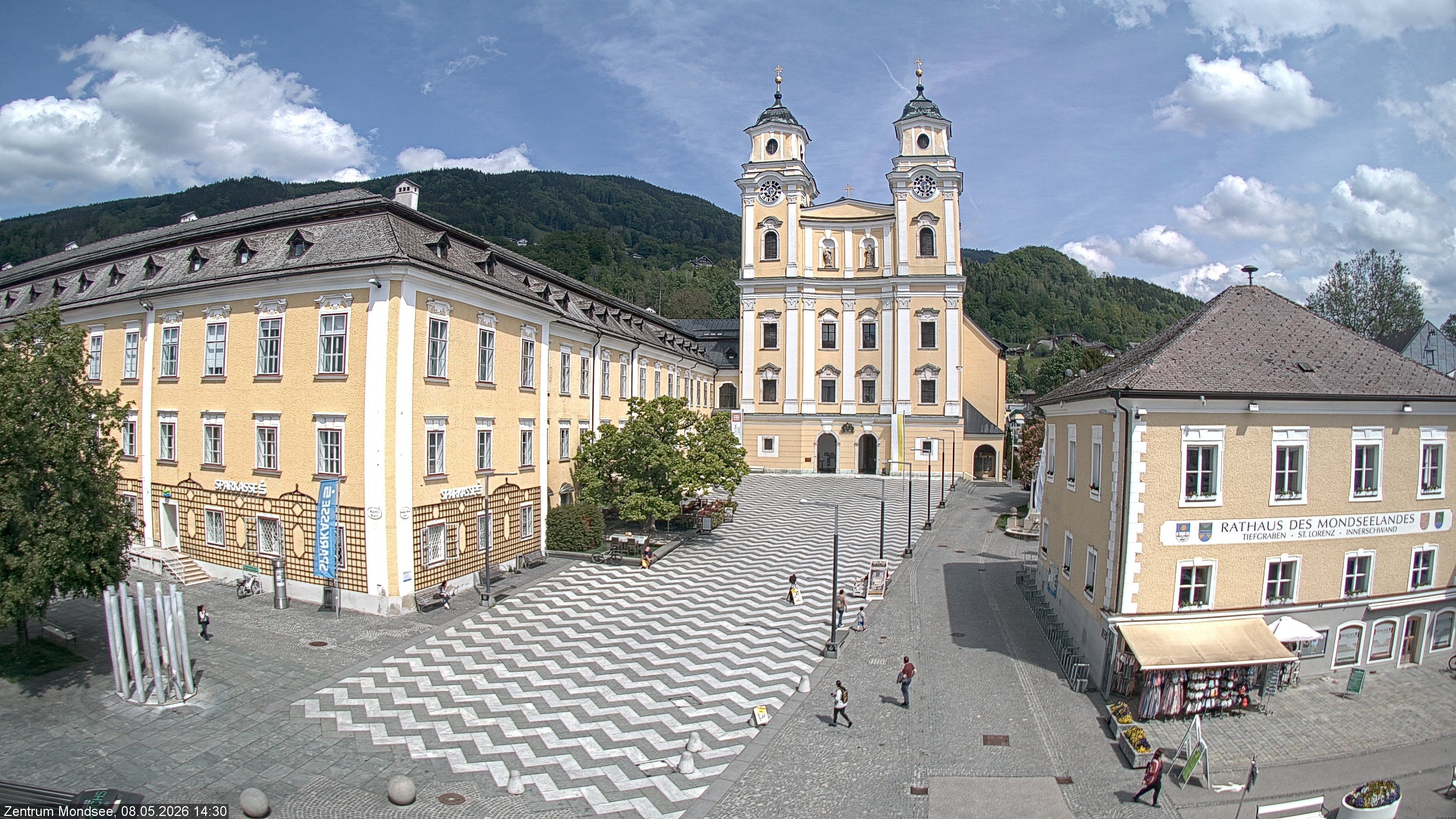 Archiv Foto Webcam Blick auf den Stadtplatz von Mondsee