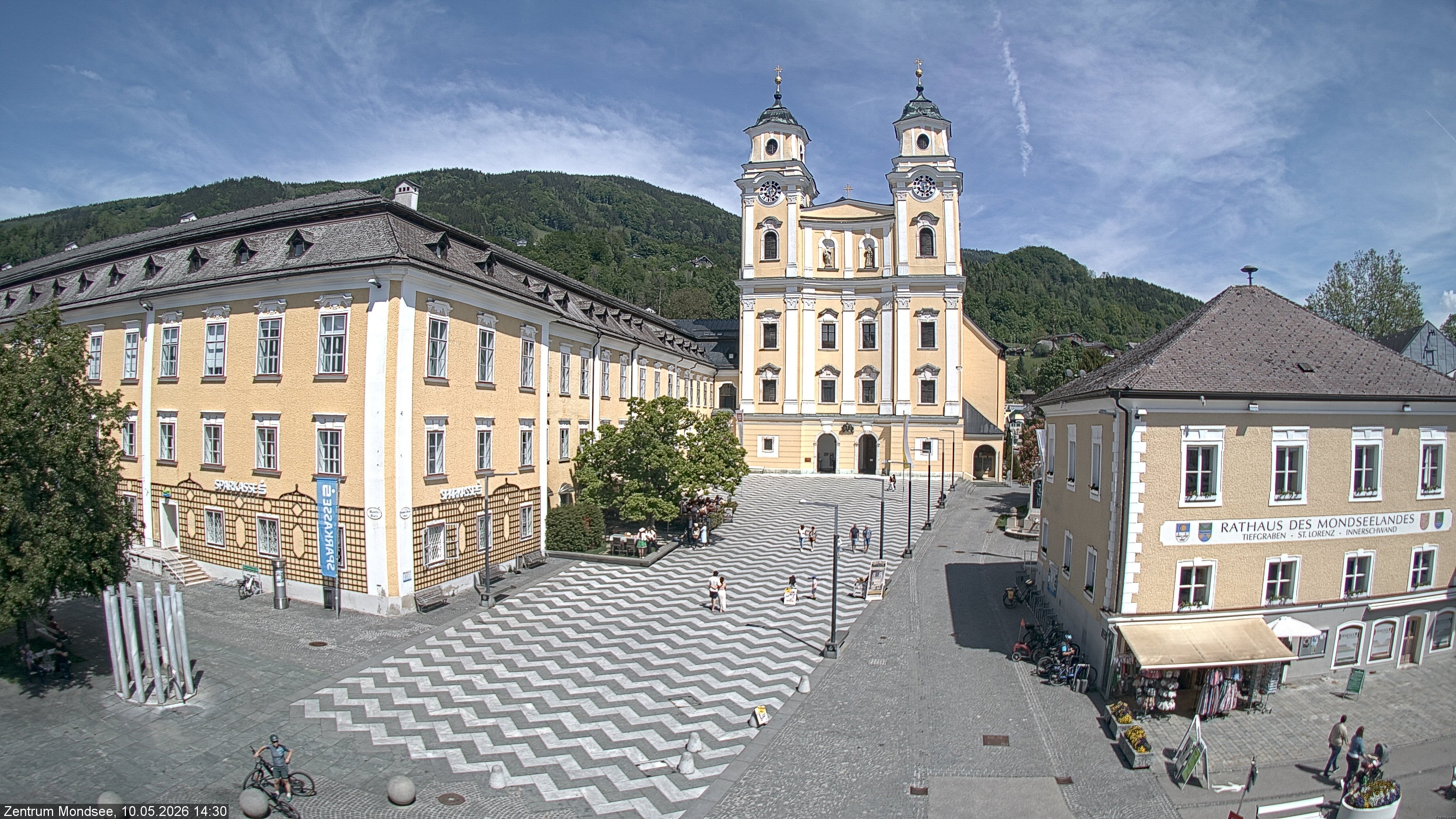 Archiv Foto Webcam Blick auf den Stadtplatz von Mondsee