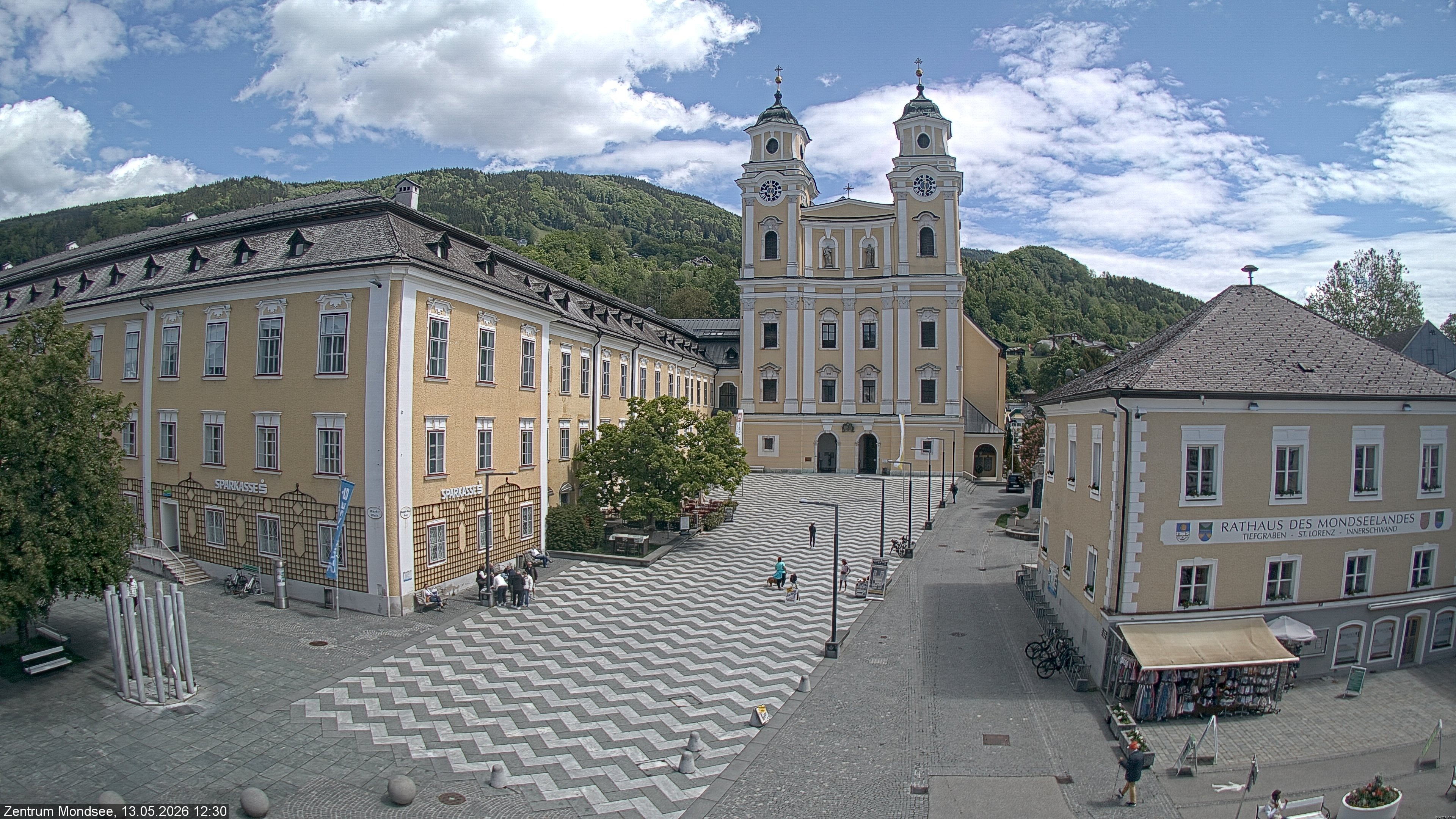 Archiv Foto Webcam Blick auf den Stadtplatz von Mondsee