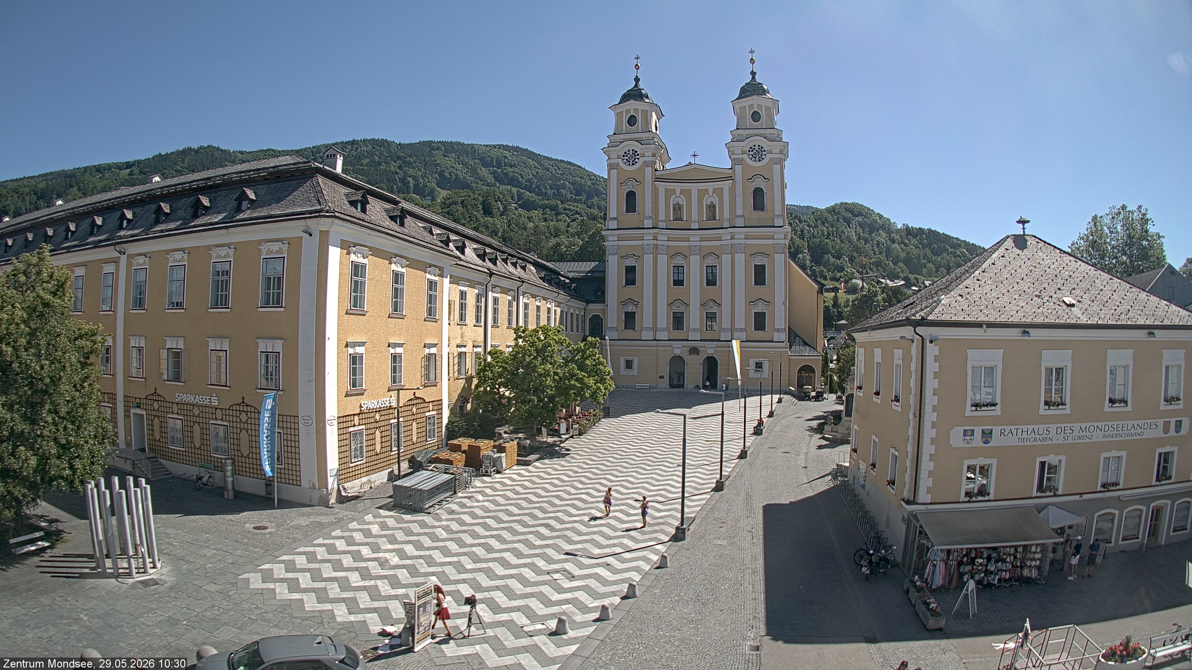 Archiv Foto Webcam Blick auf den Stadtplatz von Mondsee
