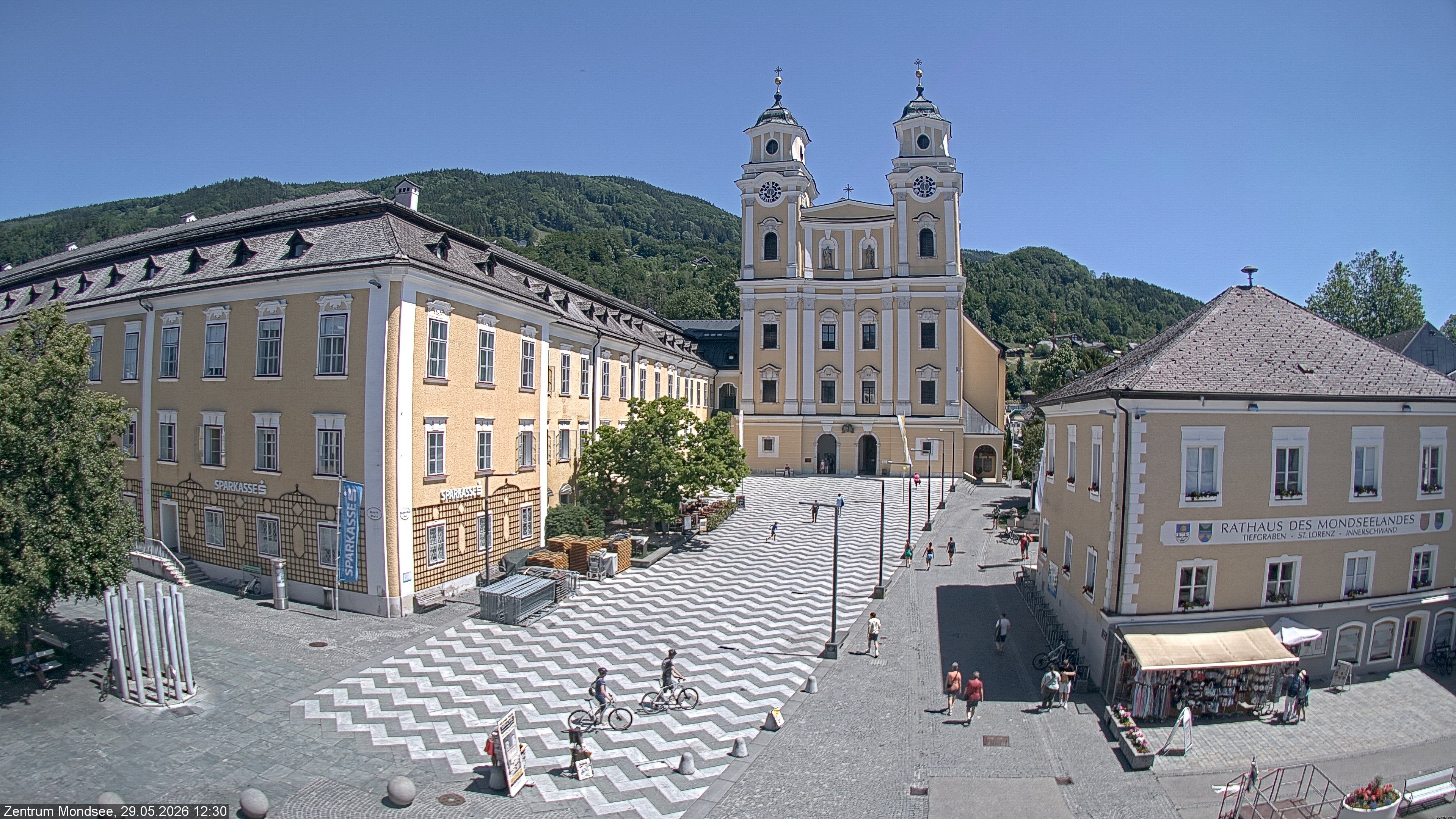 Archiv Foto Webcam Blick auf den Stadtplatz von Mondsee