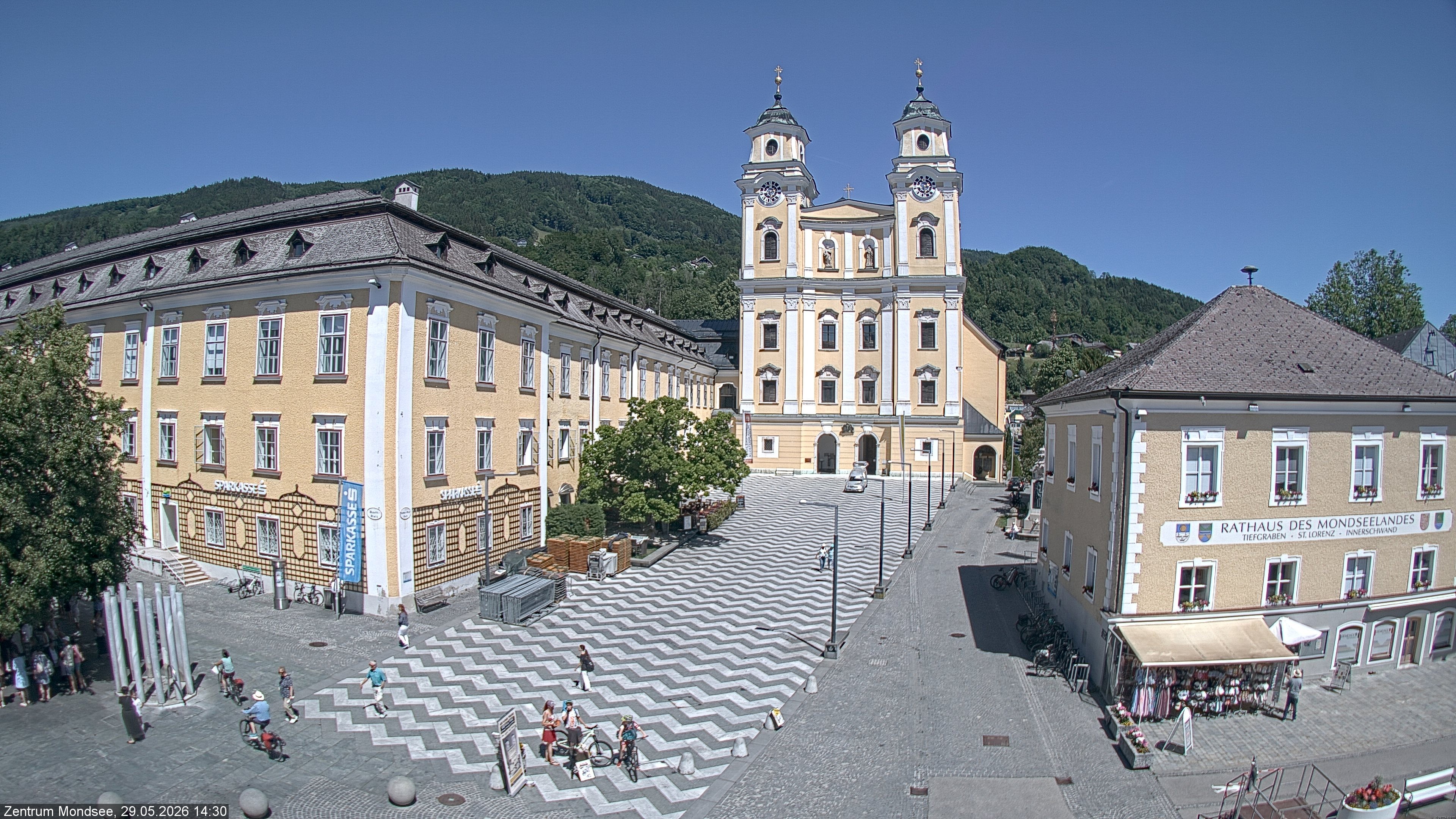 Archiv Foto Webcam Blick auf den Stadtplatz von Mondsee