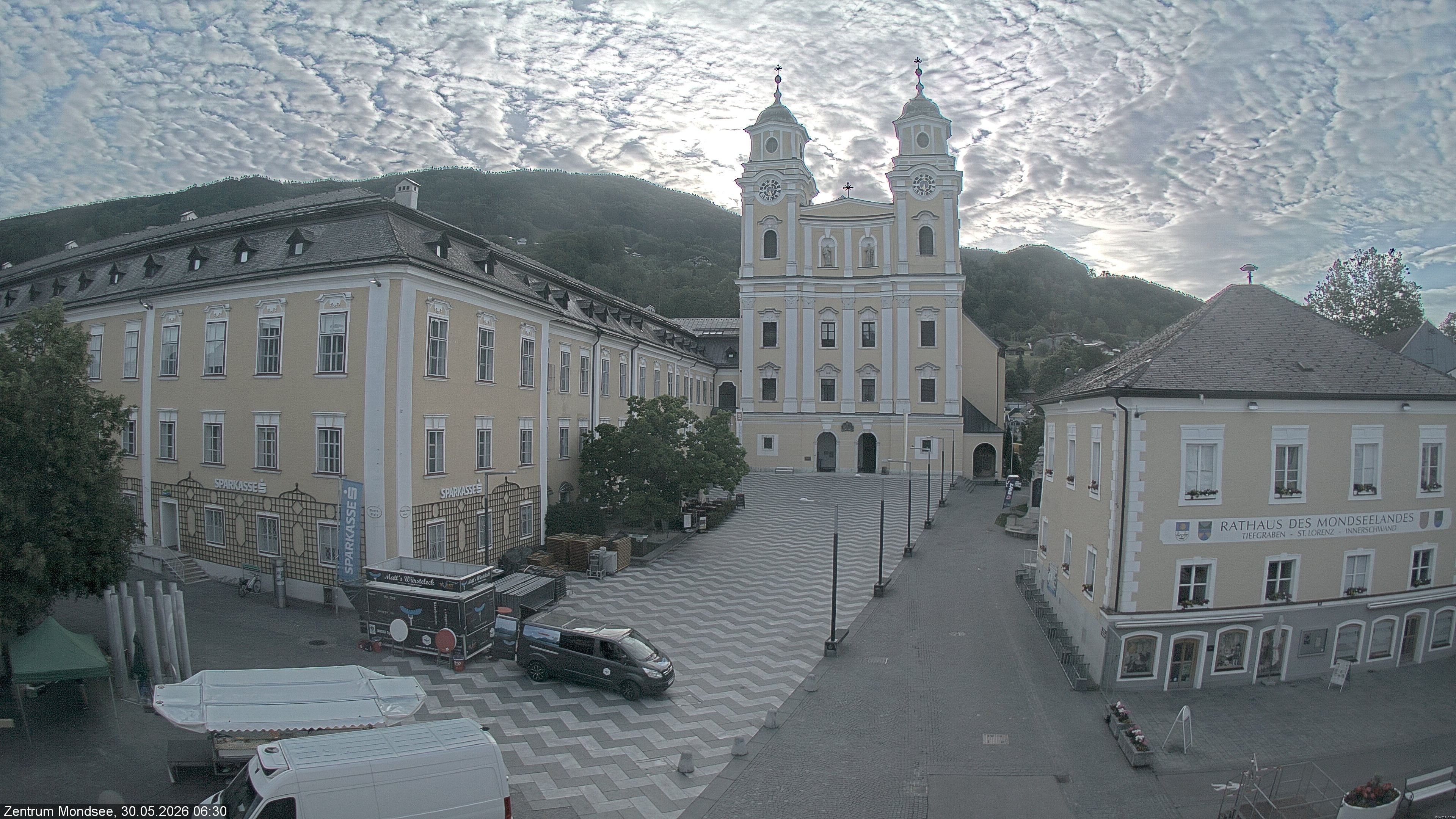 Archiv Foto Webcam Blick auf den Stadtplatz von Mondsee