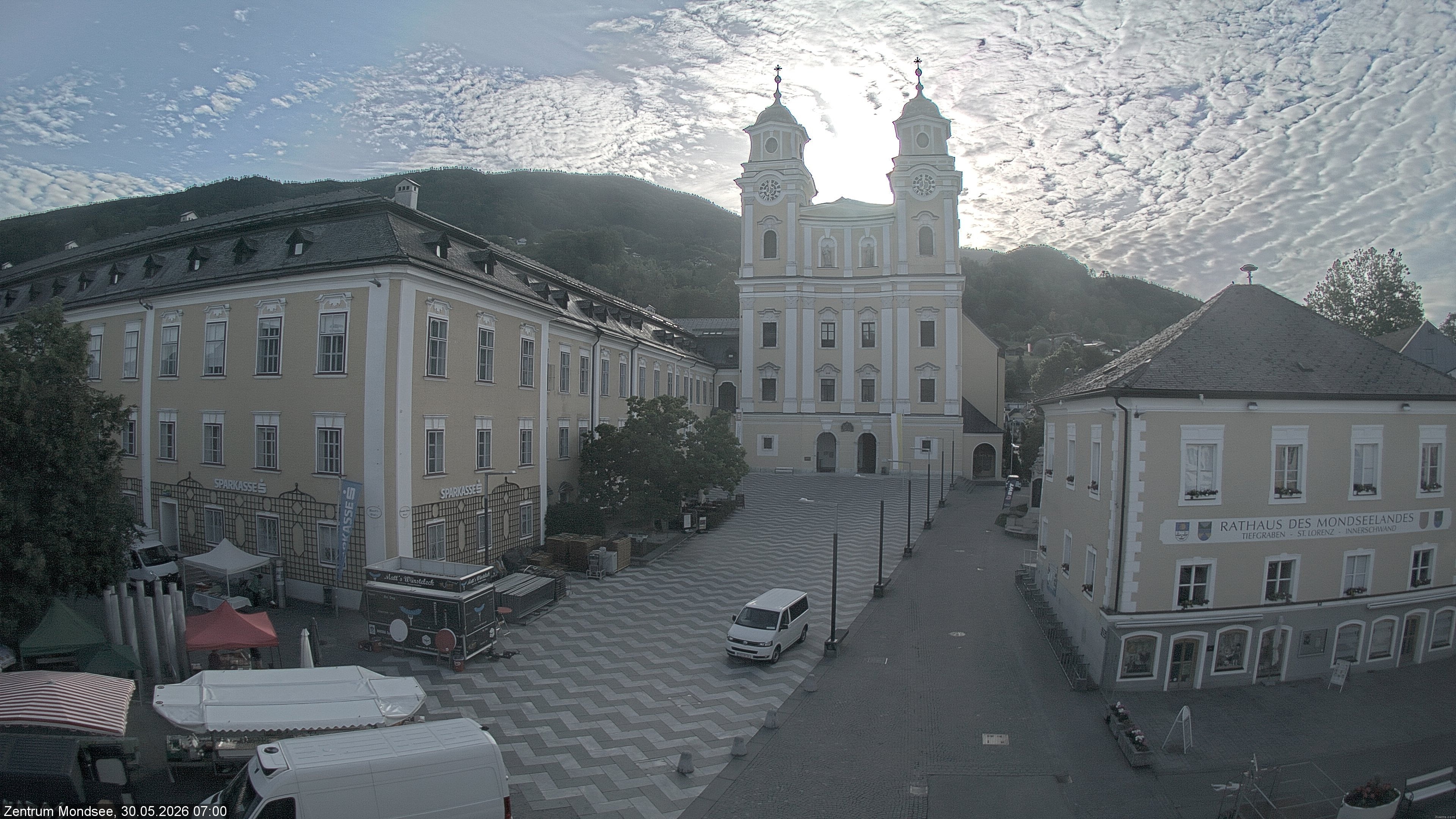 Archiv Foto Webcam Blick auf den Stadtplatz von Mondsee