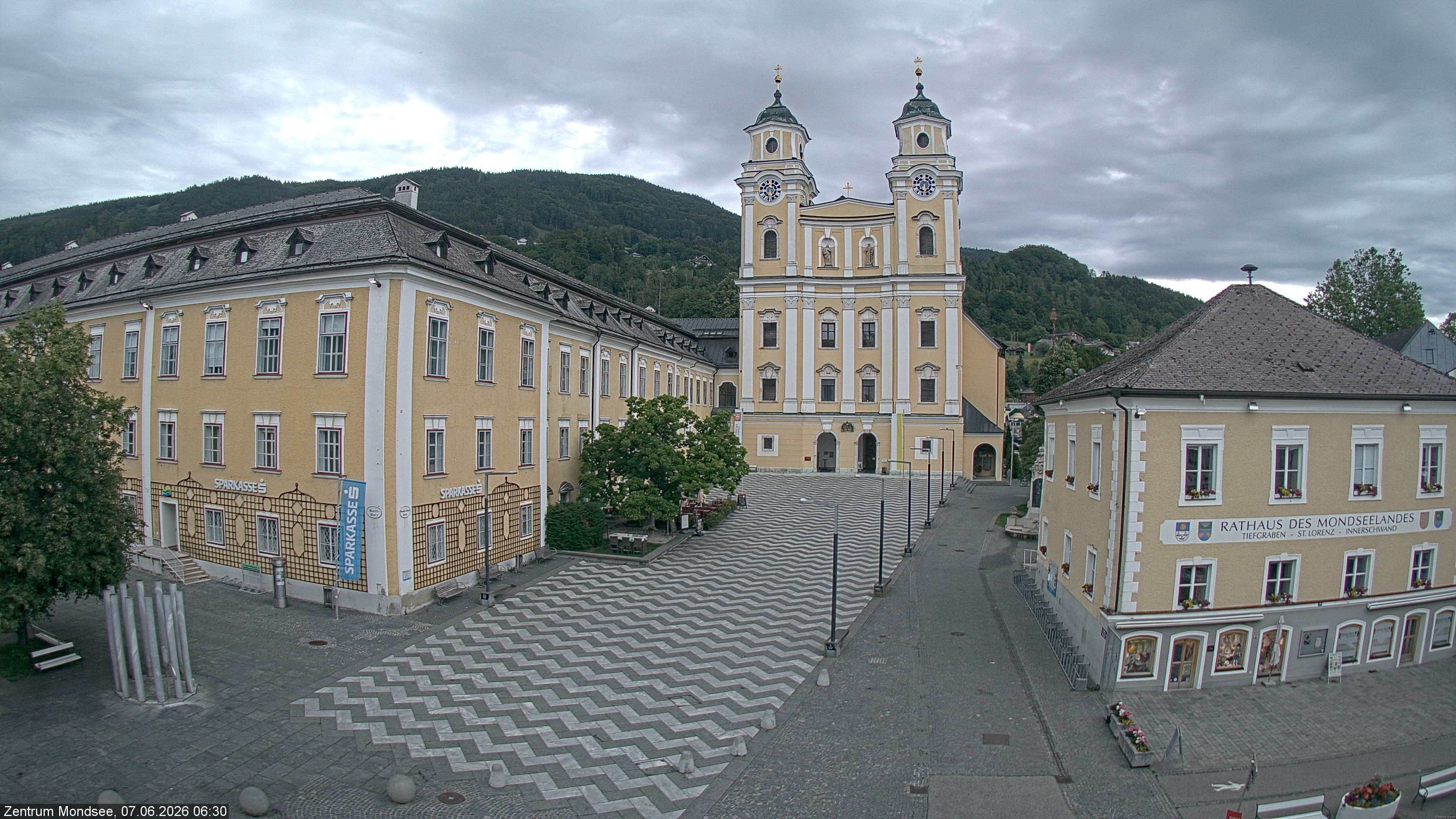 Archiv Foto Webcam Blick auf den Stadtplatz von Mondsee