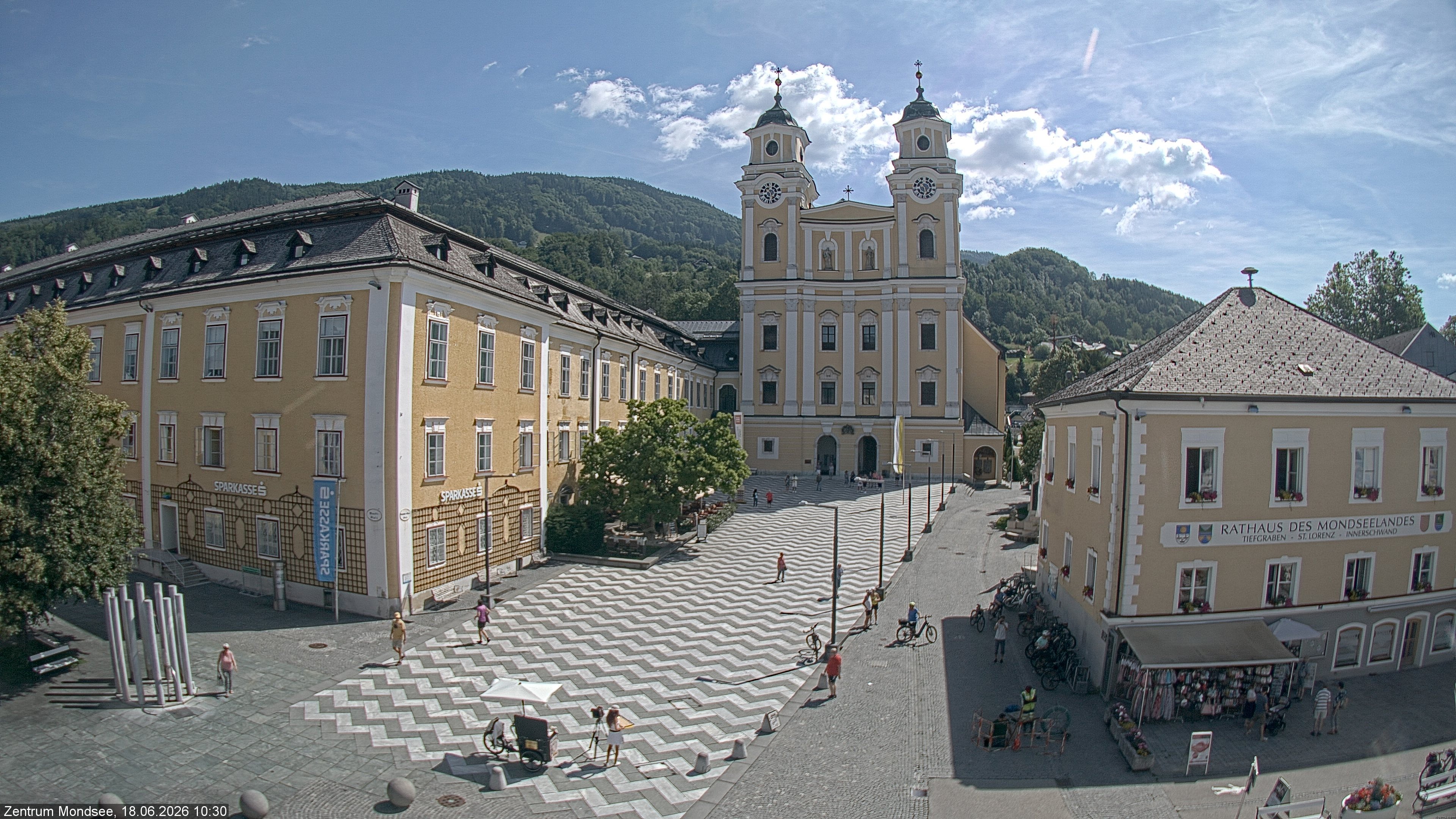 Archiv Foto Webcam Blick auf den Stadtplatz von Mondsee