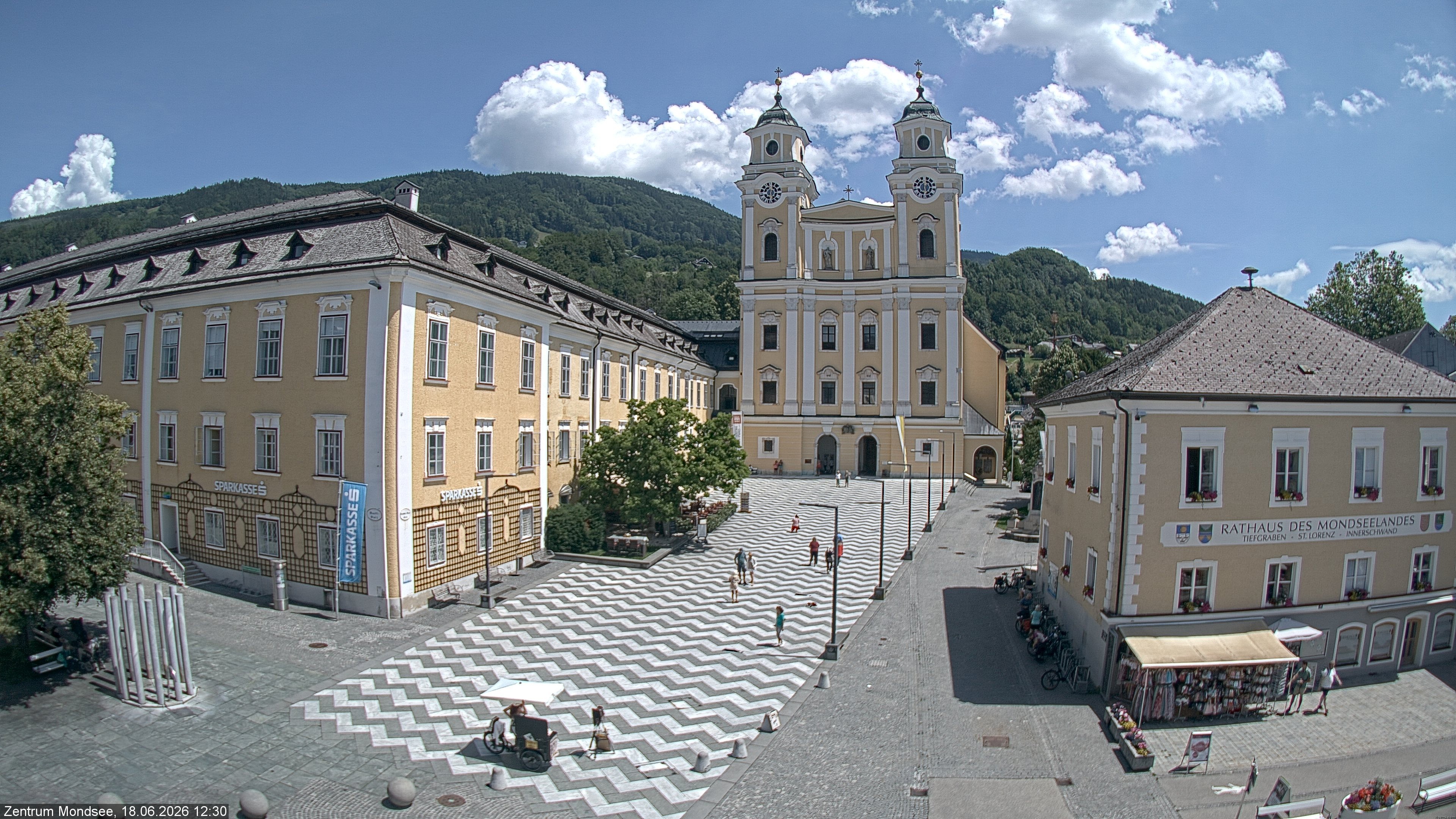 Archiv Foto Webcam Blick auf den Stadtplatz von Mondsee