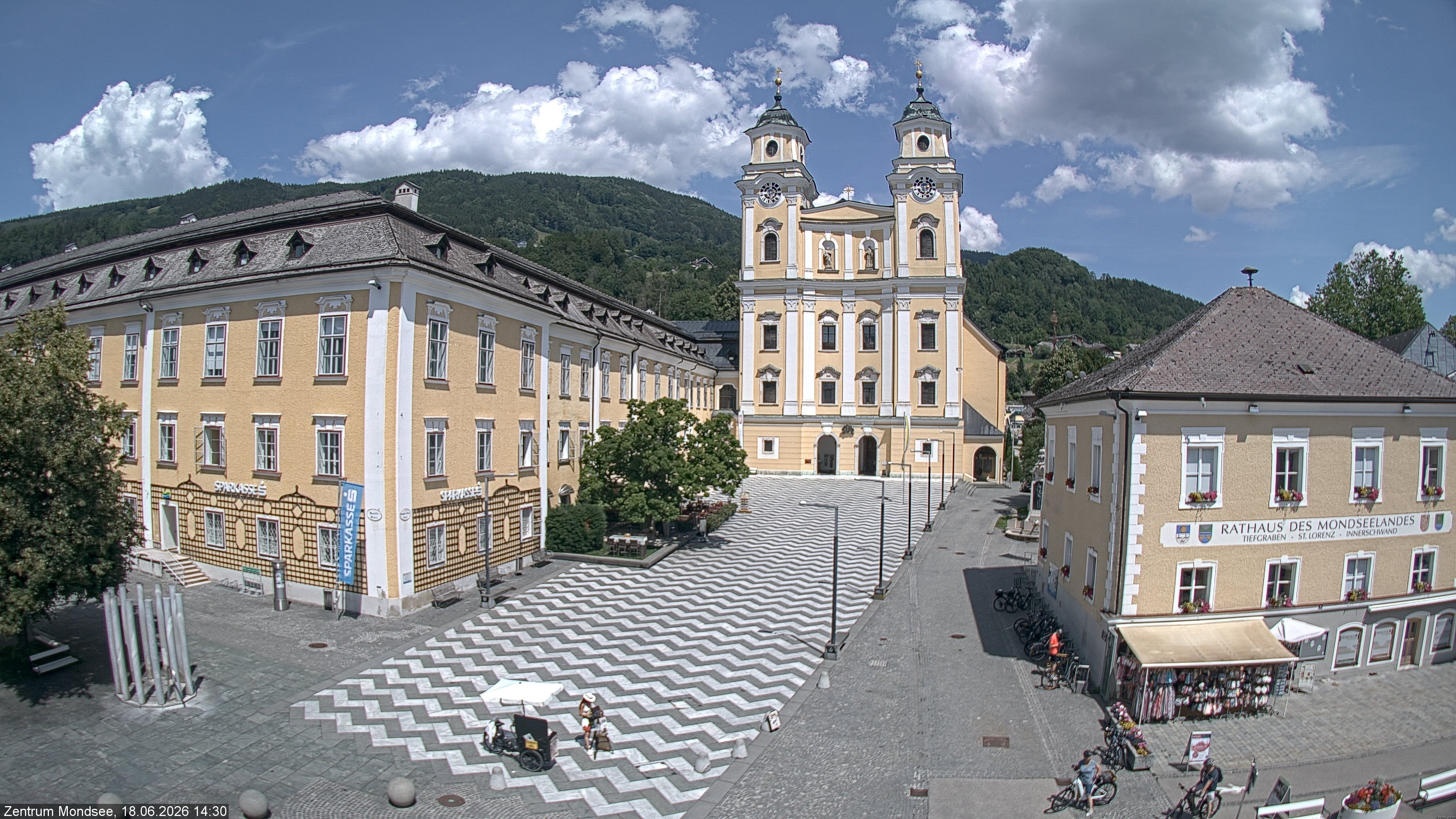 Archiv Foto Webcam Blick auf den Stadtplatz von Mondsee