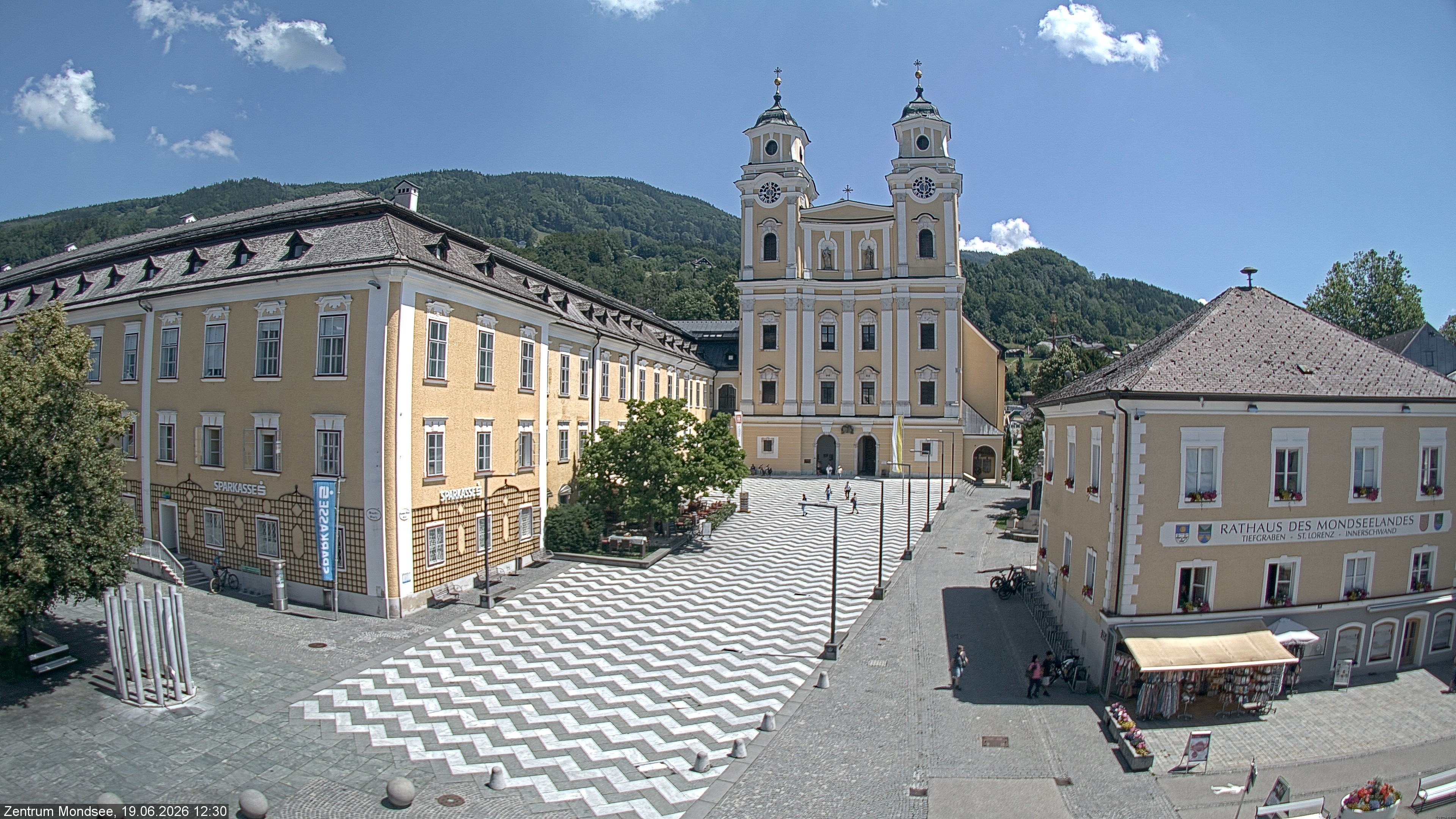 Archiv Foto Webcam Blick auf den Stadtplatz von Mondsee